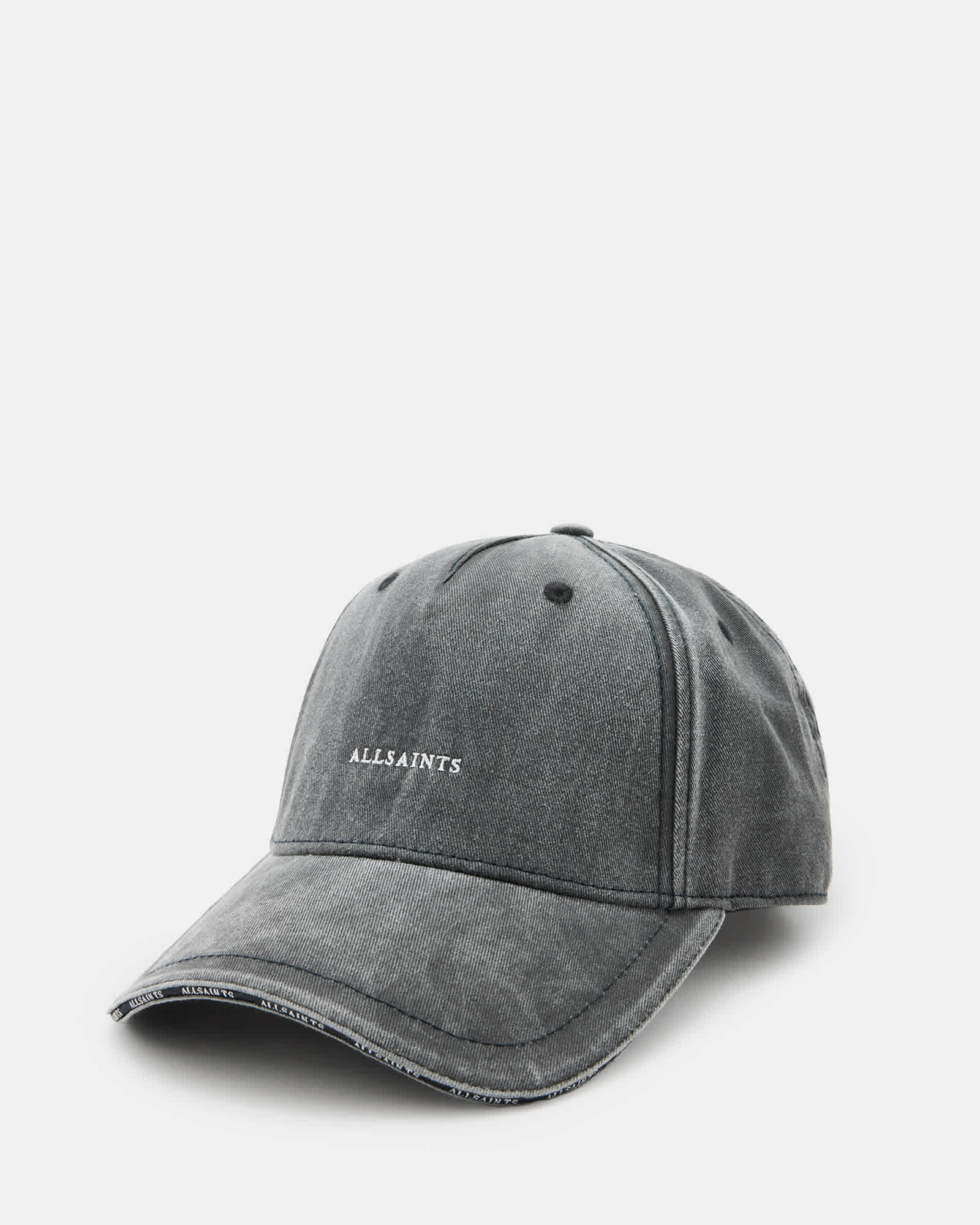 Felix Embroidered Logo Baseball Cap Washed Black | ALLSAINTS US