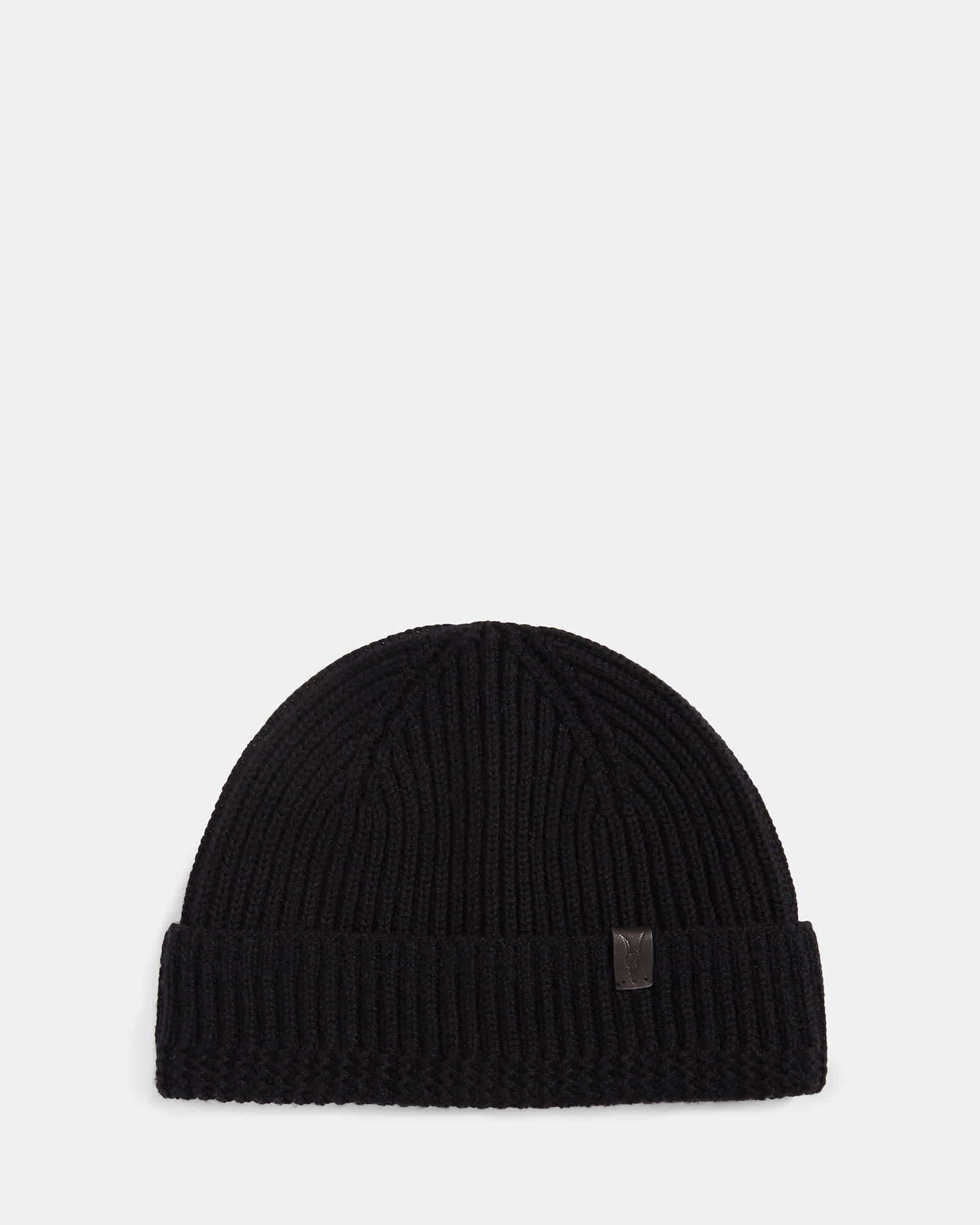 Merino Wool Ribbed Beanie Black | ALLSAINTS