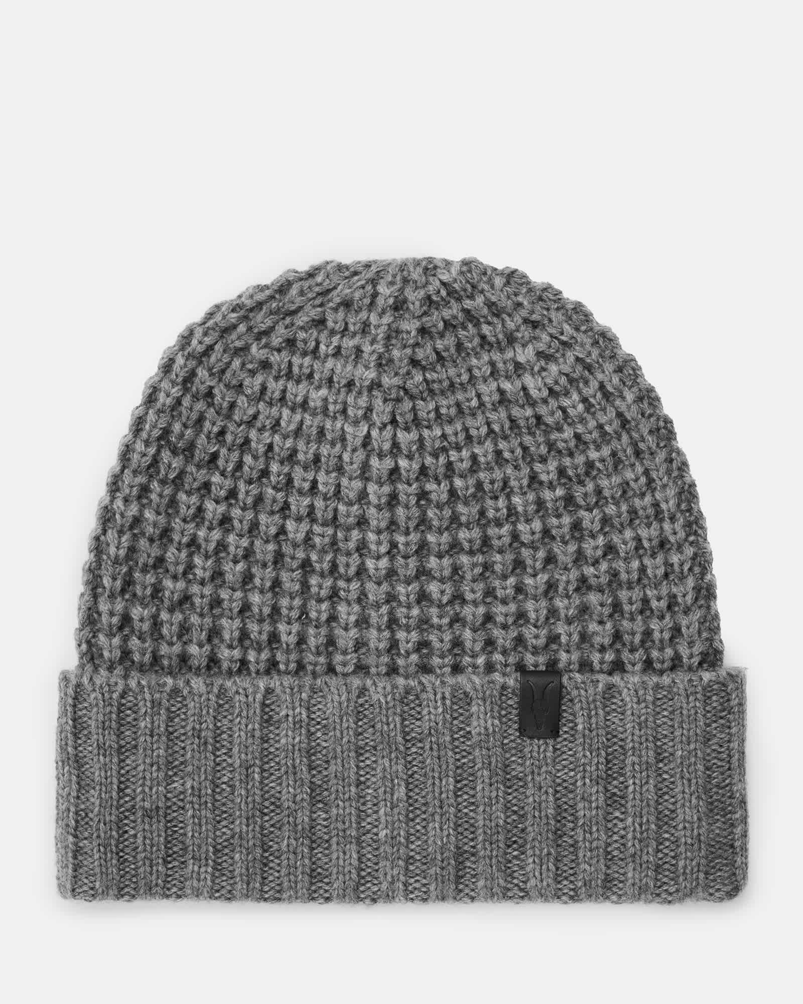 Nevada Ribbed Wool Blend Beanie Grey Marl | ALLSAINTS Nevada Ribbed Wool Blend Beanie Grey Marl | ALLSAINTS