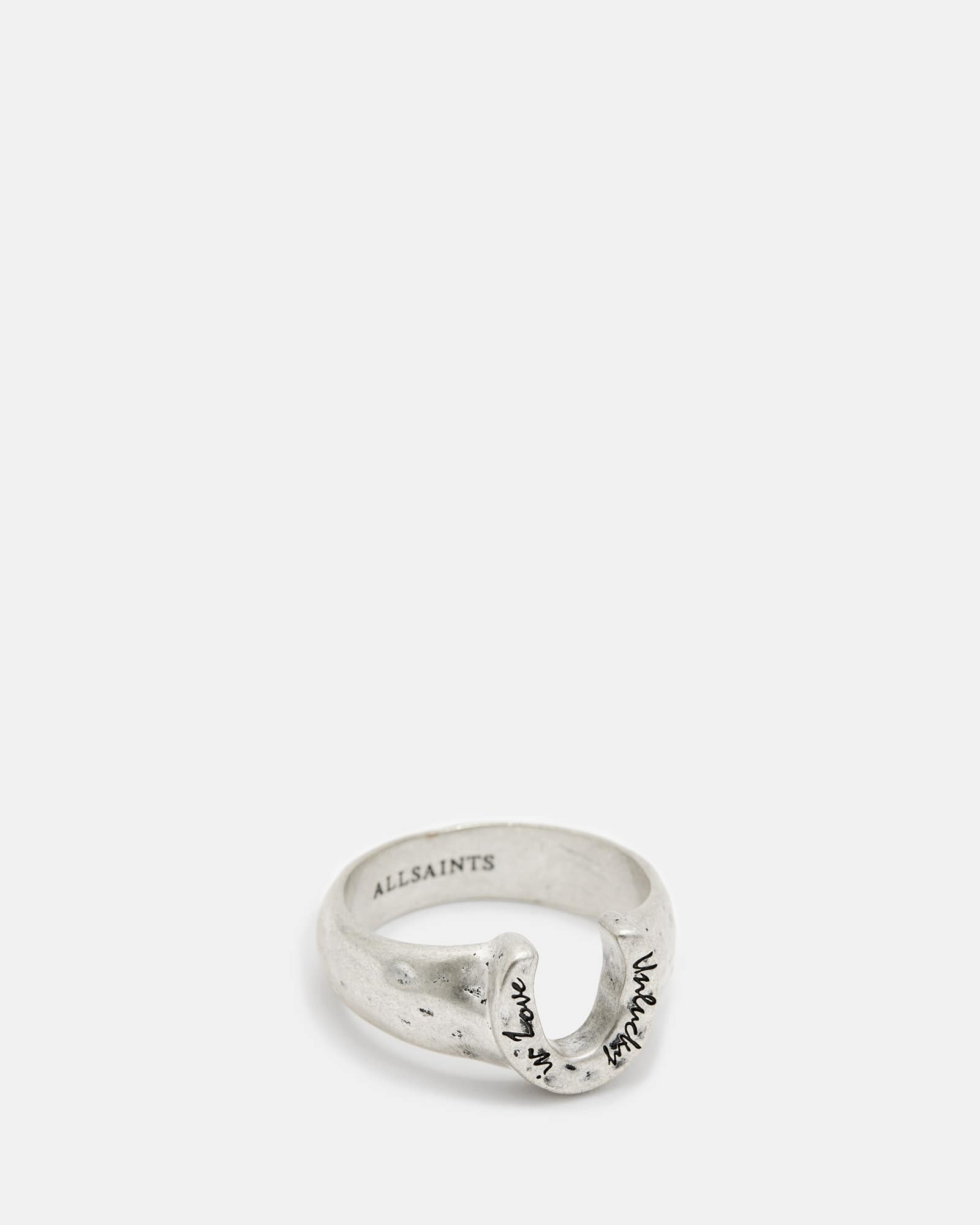 Horseshoe Sterling Silver Signet Ring WARM SILVER | ALLSAINTS