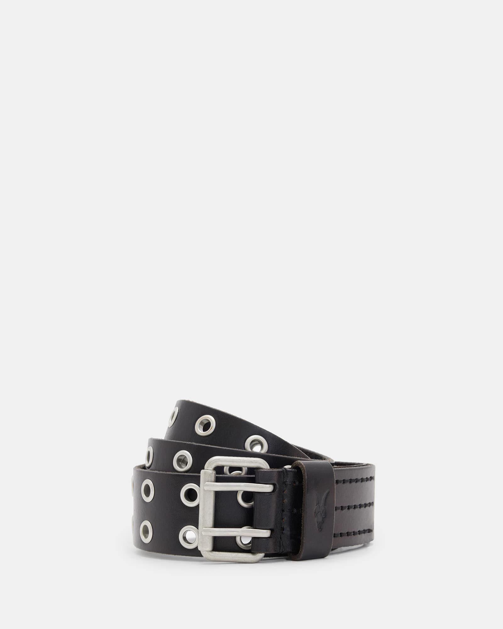 Oscar de la Renta Black Leather Eyelet Belt Prada Black Eyelet Patent Leather Buckle Belt 80CM Prada  main image 2
