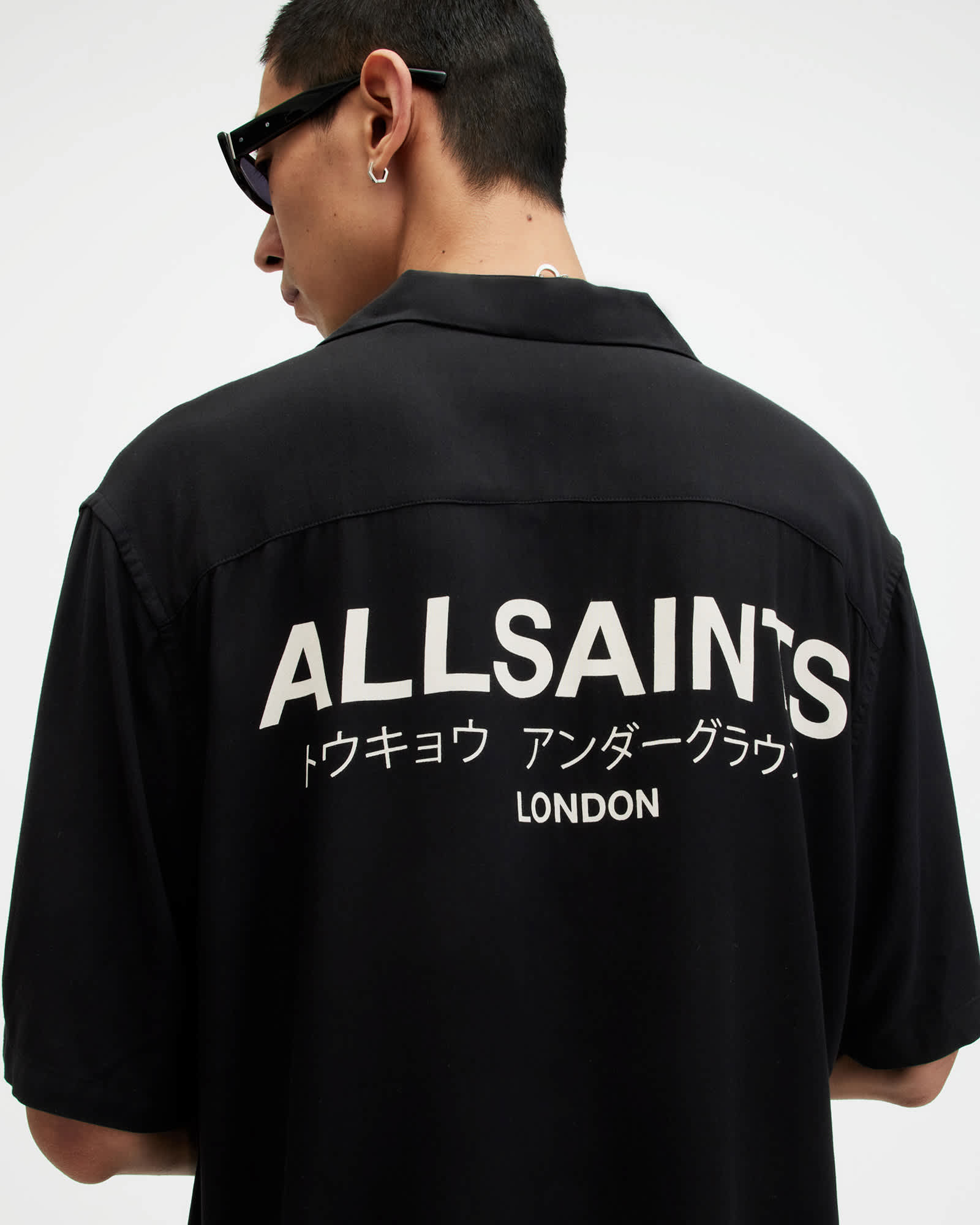 Underground Oversized Short Sleeve Shirt JET BLACK/ECRU