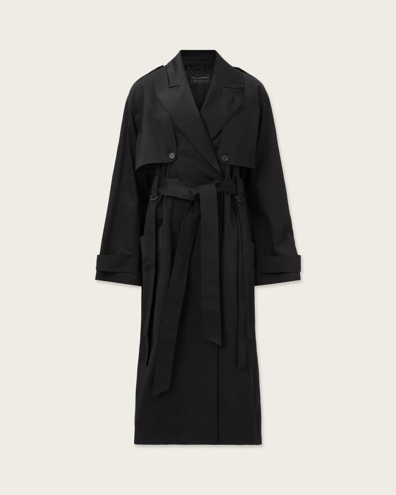 Cadence Relaxed Fit Trench Coat Black | ALLSAINTS US