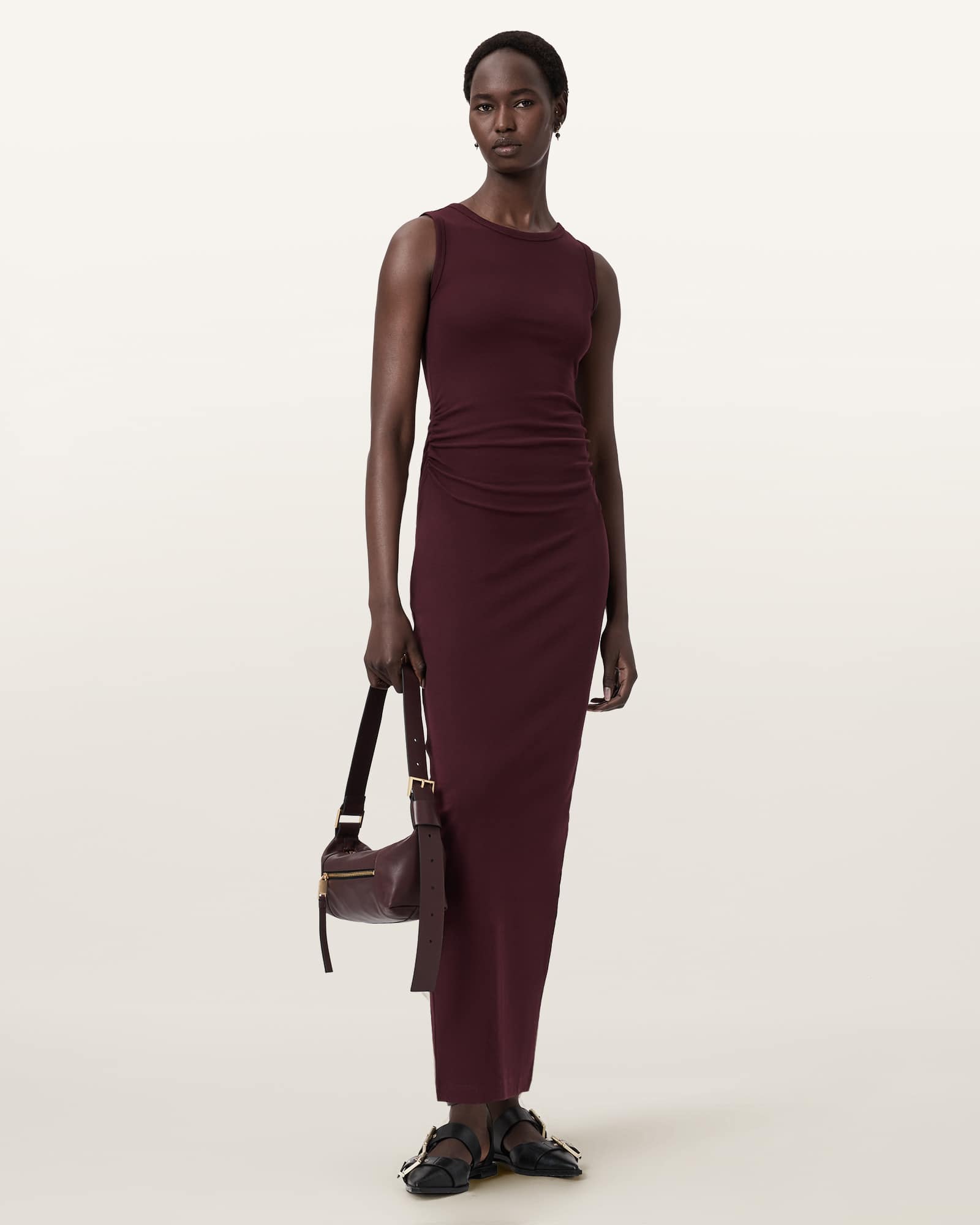 Katarina Bodycon Maxi Dress OXBLOOD RED | ALLSAINTS US