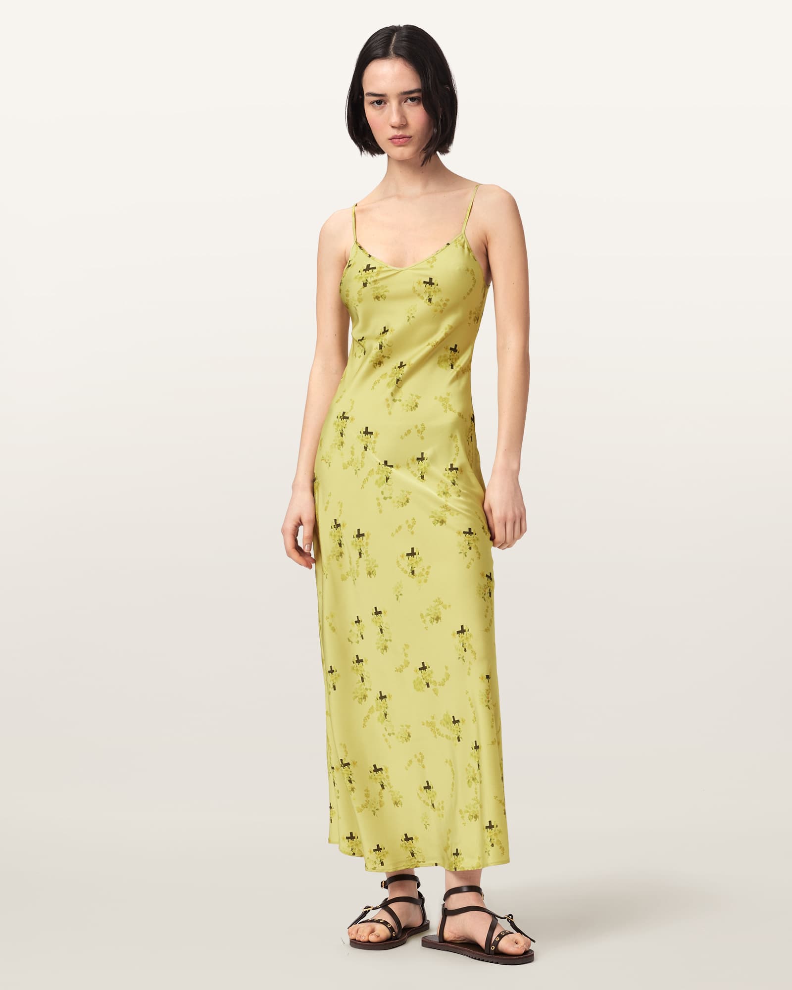 Bryony Floral Slip Dress EMPOLI YELLOW | ALLSAINTS FR