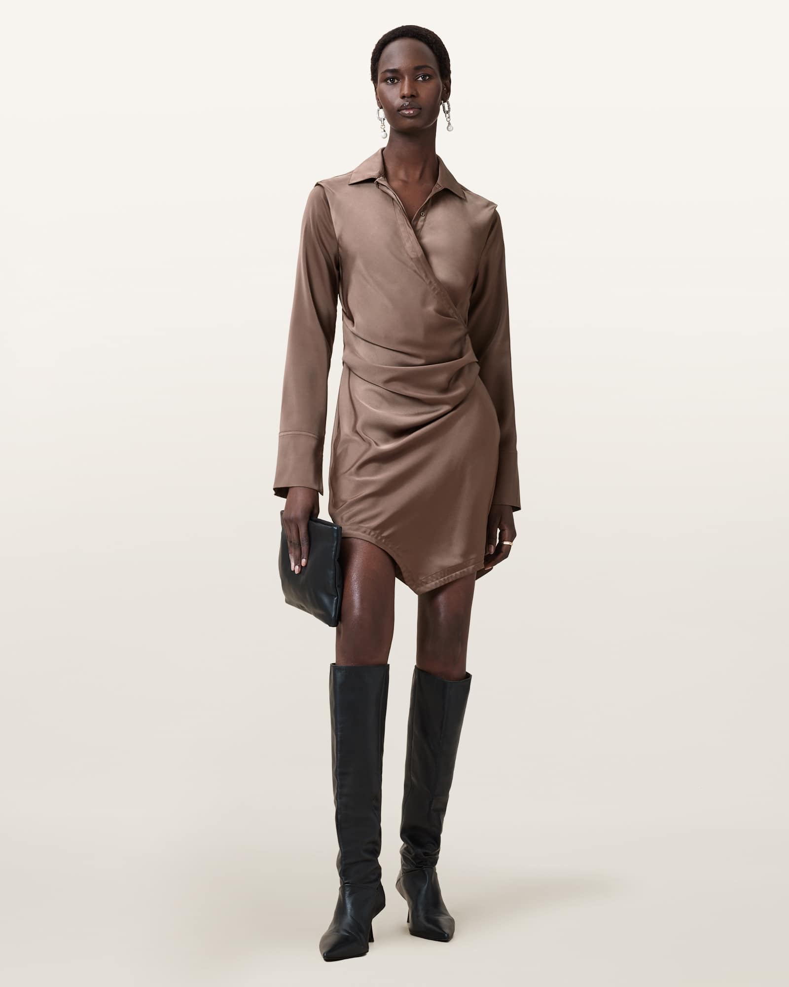 chinese dress ladies AllSaints Women's Dresses Seraph Dress Black XS at Amazon Women's Clothing  store