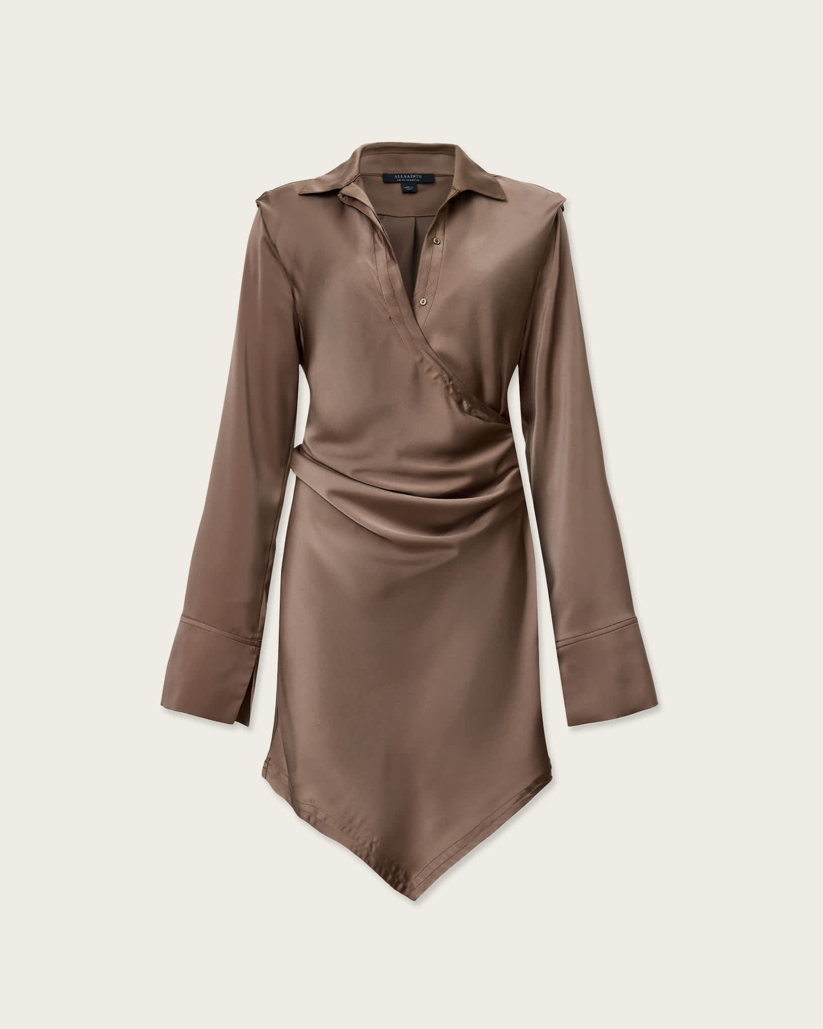 Tira Satin Mini Dress CUMIN BROWN | ALLSAINTS