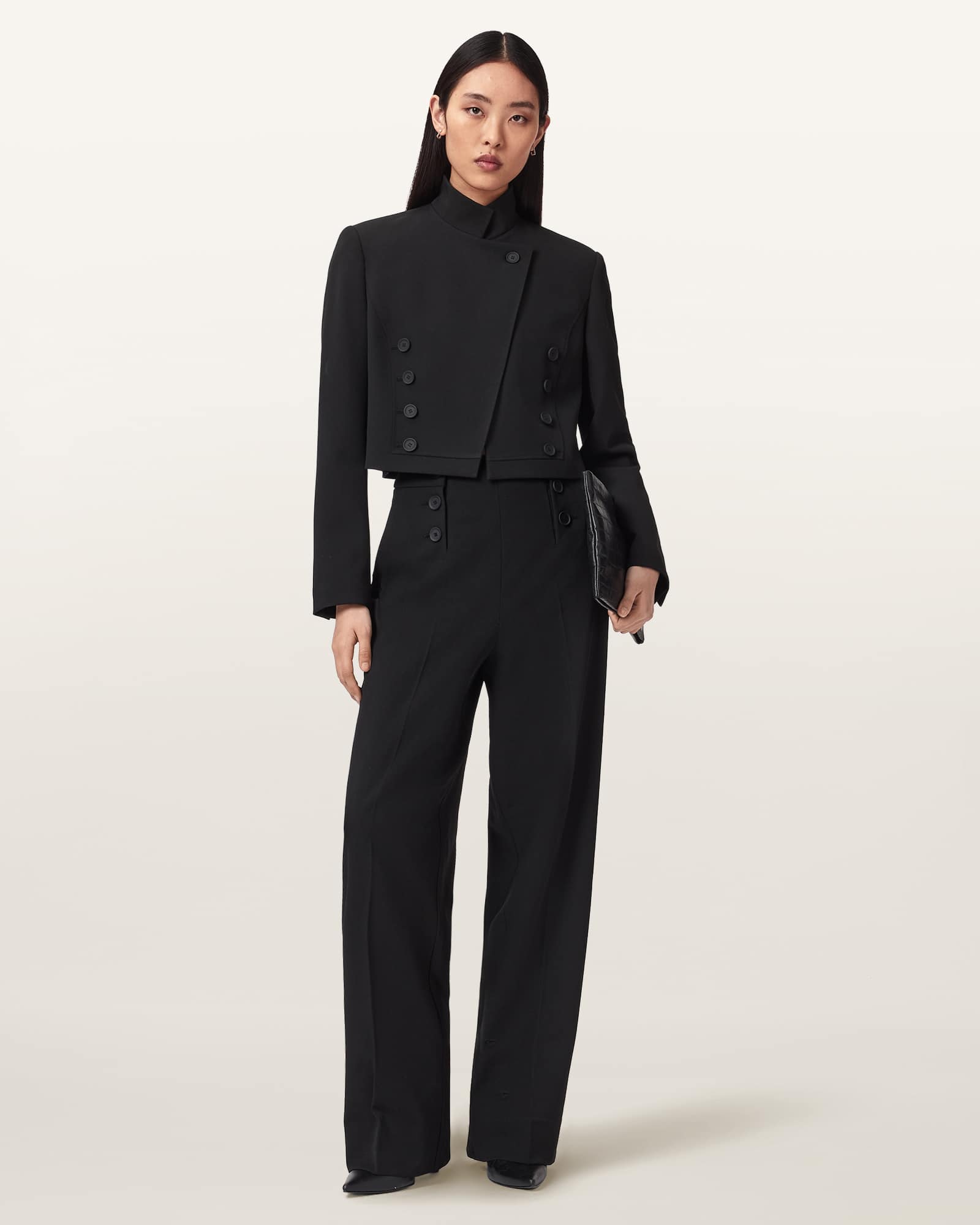 Raina Cropped Blazer Black | ALLSAINTS FR