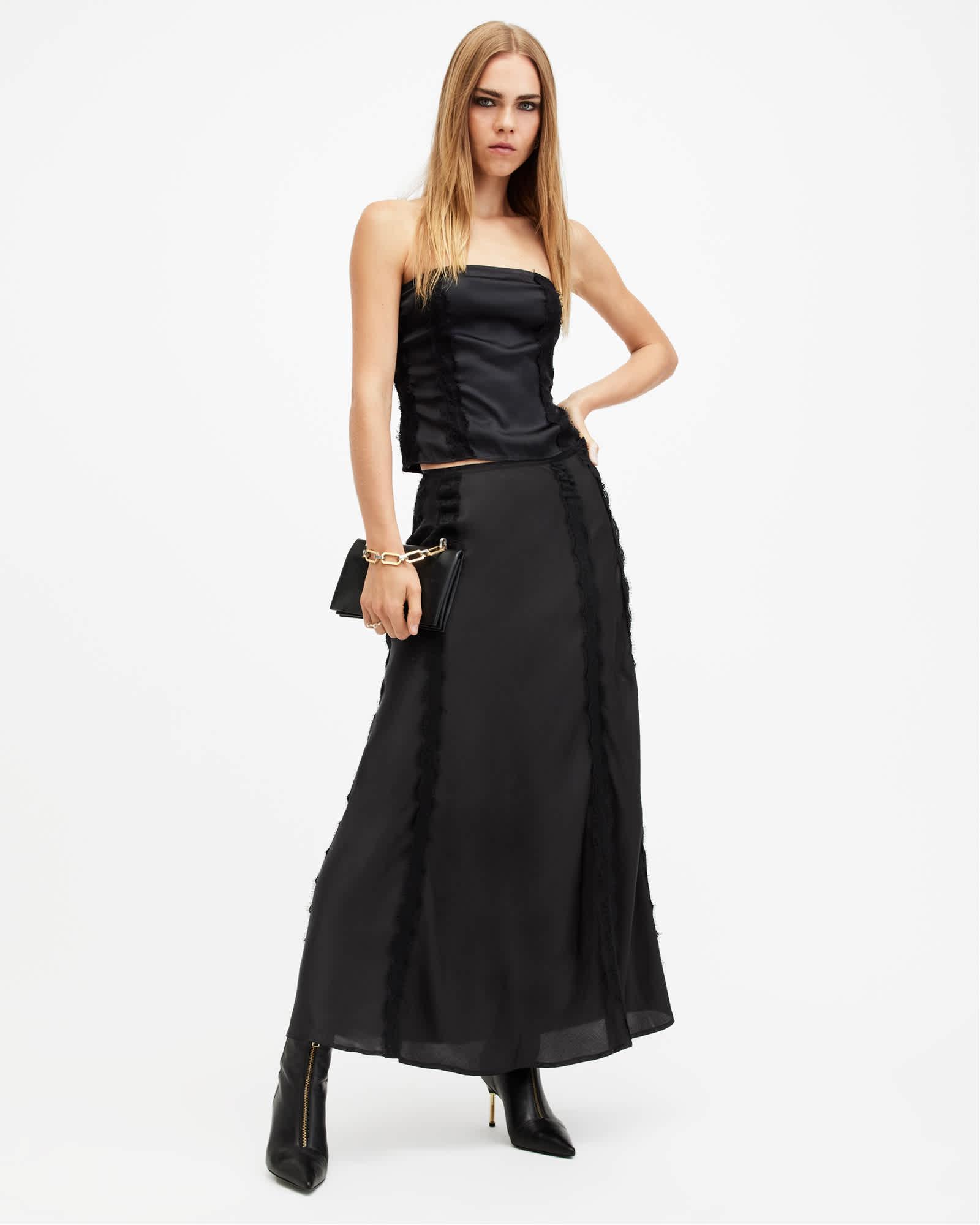 ORR☆Satin Full Skirt SABLYN Miranda Skirt - Skye | MOTHER DENIM