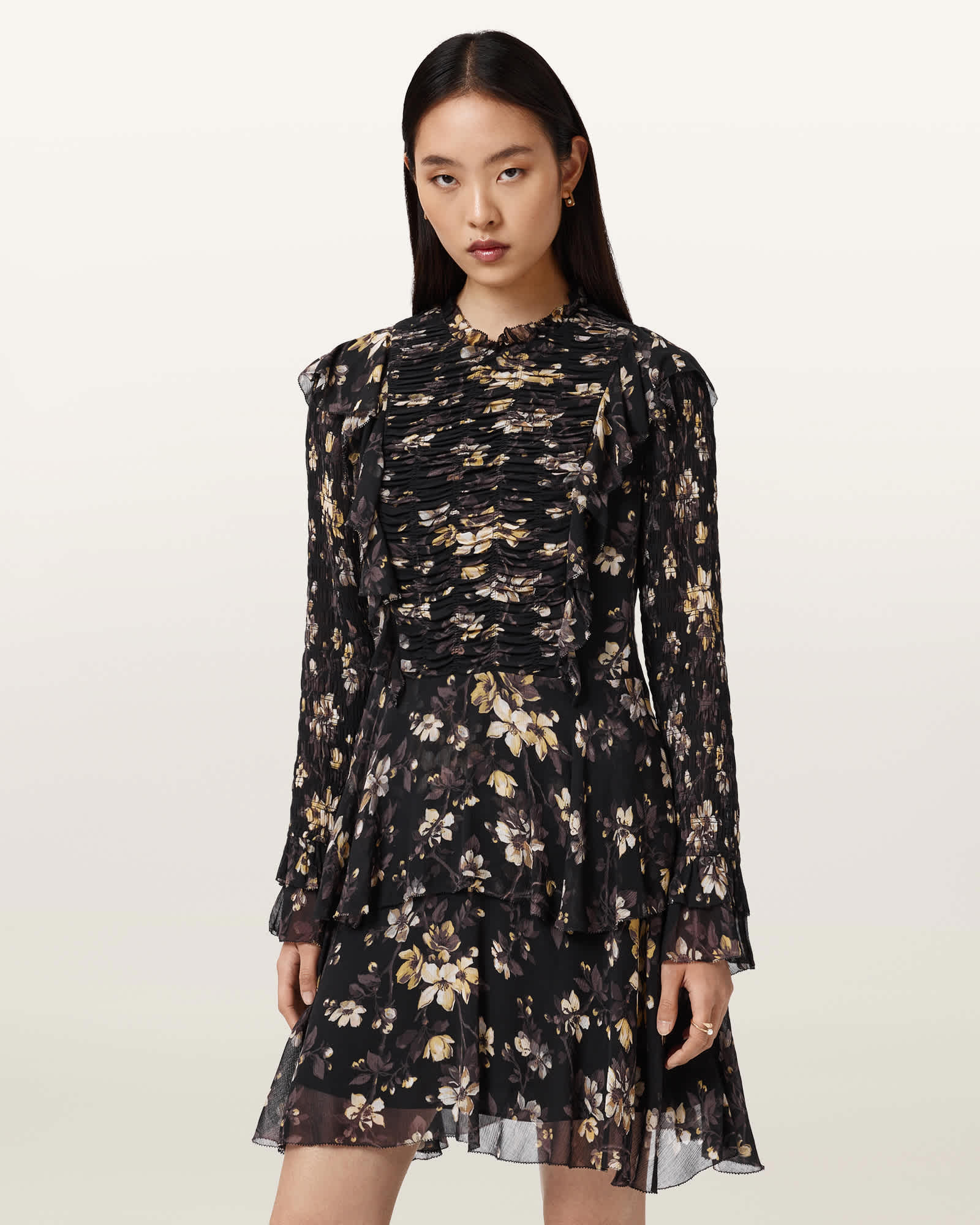 all saints black ruffle dress AllSaints Women's Portia Floral Midi Dress, BLACK, Size 10 Teen Girl Champagne Long its ideal for any Collection:Kraeburn Size:UK 10.5 / US 11.5 / EU 29