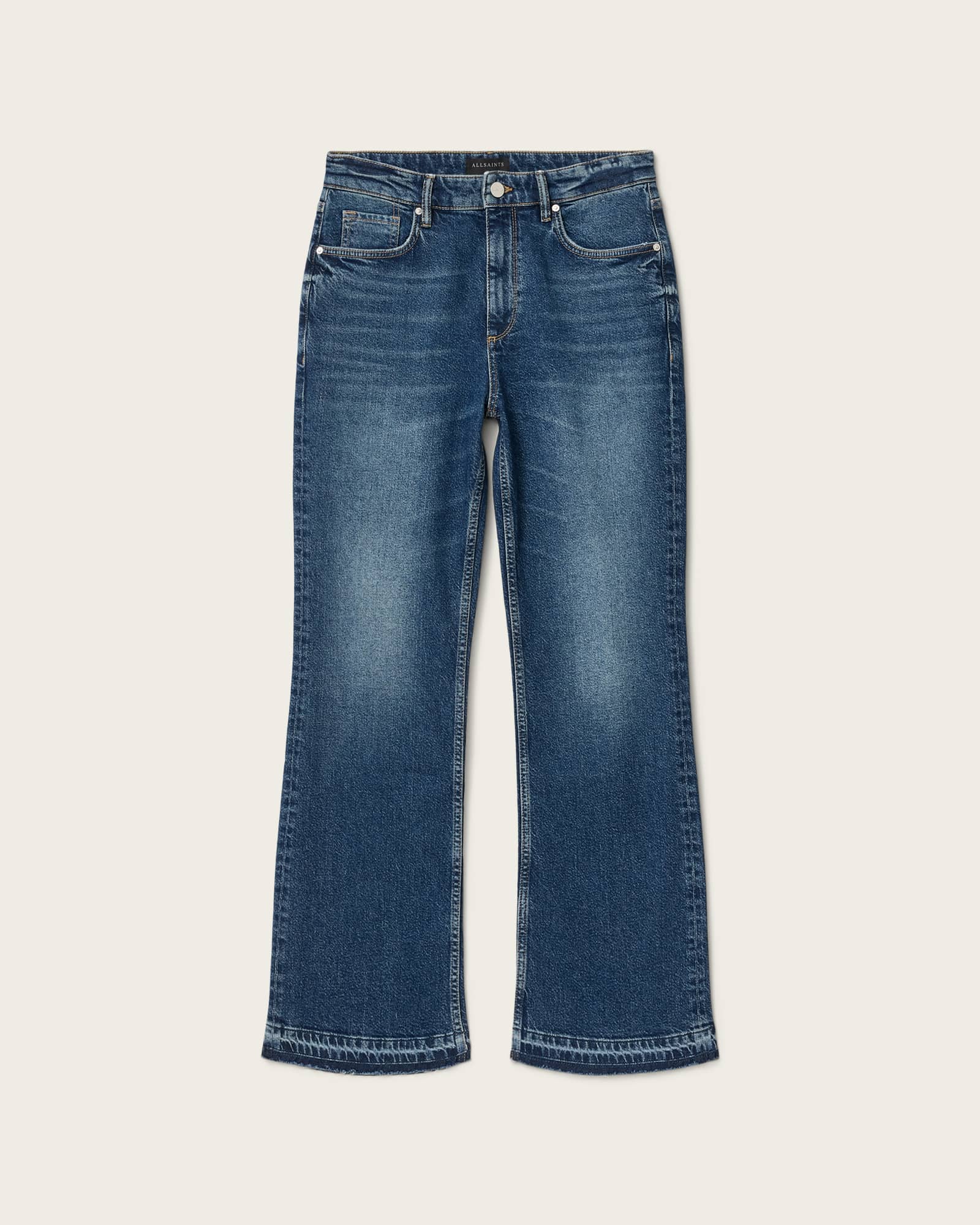 Fable Mid Rise Bootcut Denim Jeans Mid Indigo | ALLSAINTS US