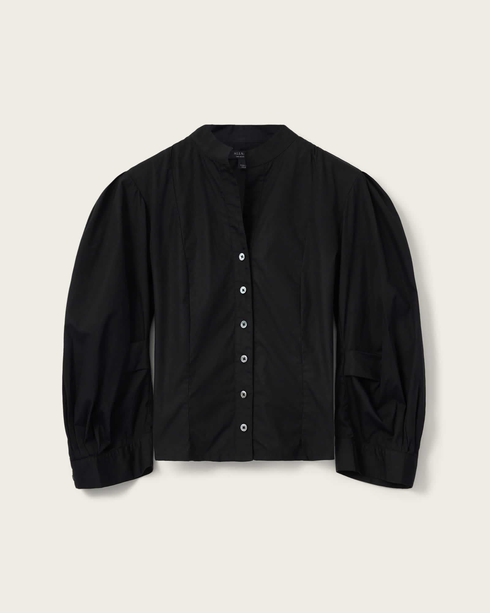 Maud Lace Up Shirt Black | ALLSAINTS US