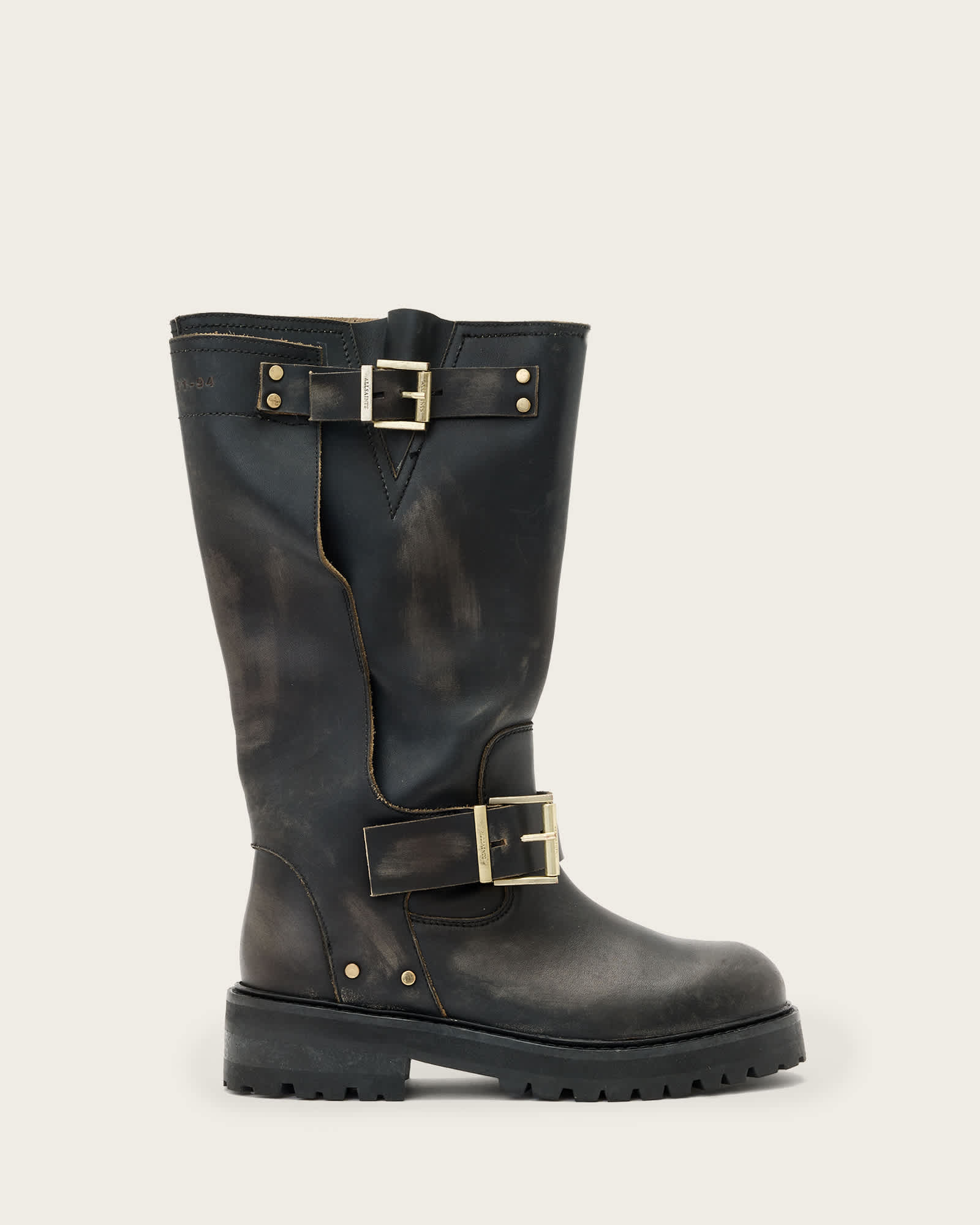 Tay Leather Biker Boots Dark Brown | ALLSAINTS FR