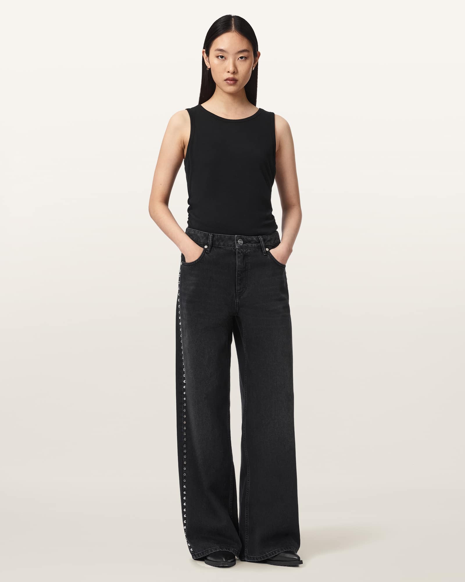 Sway Straight Leg Studded Jeans
