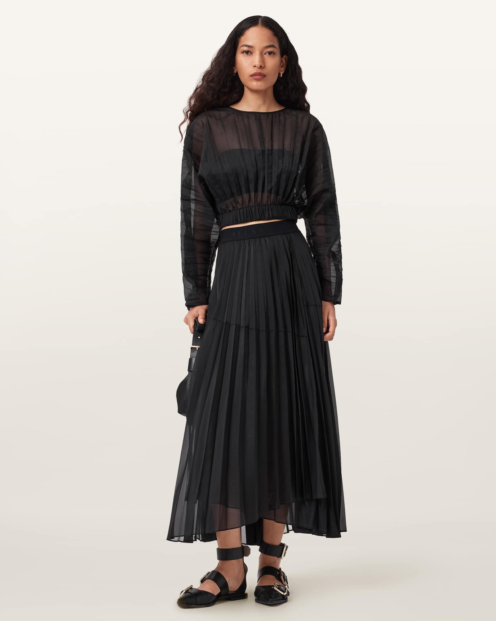 Micaela Pleated Skirt Black | ALLSAINTS US