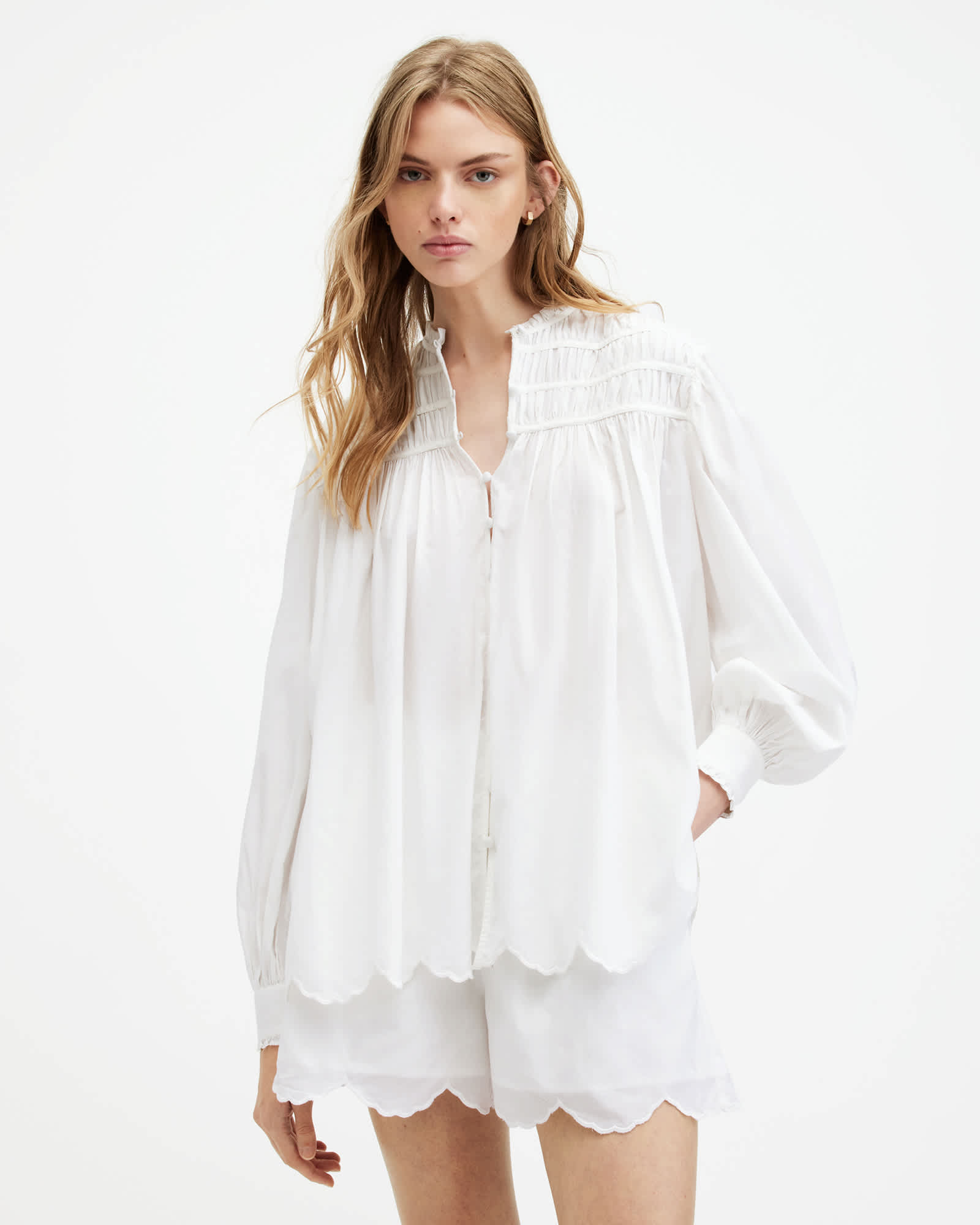 オールセインツ AllSaints Gigi Tee レディース シャツ トップス Optic White ALLSAINTS｜(W)GIGI TEE | Rakuten Fashion(楽天ファッション