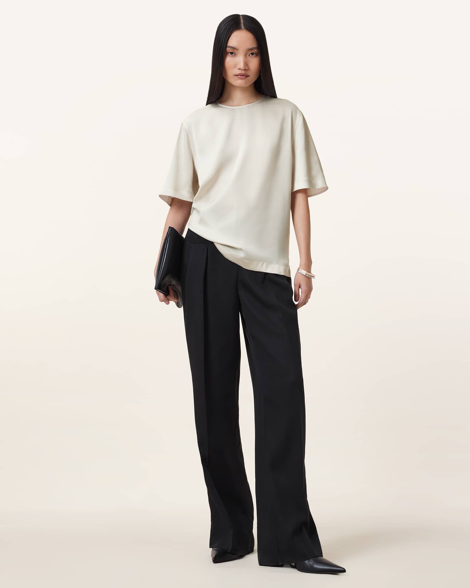 ★ALLSAINTS★ Amelie satin tee W032PC9822 AllSaints Amelie Satin T-Shirt | Nordstrom