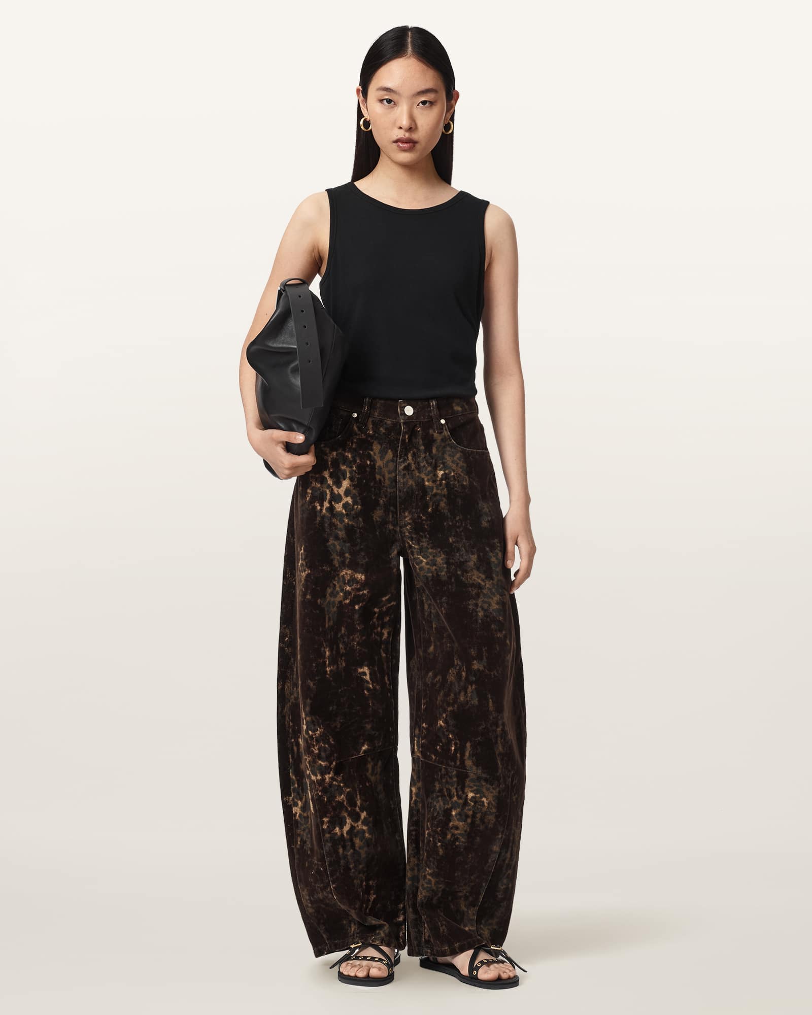 Jett Leopard Print Barrel Leg Jeans