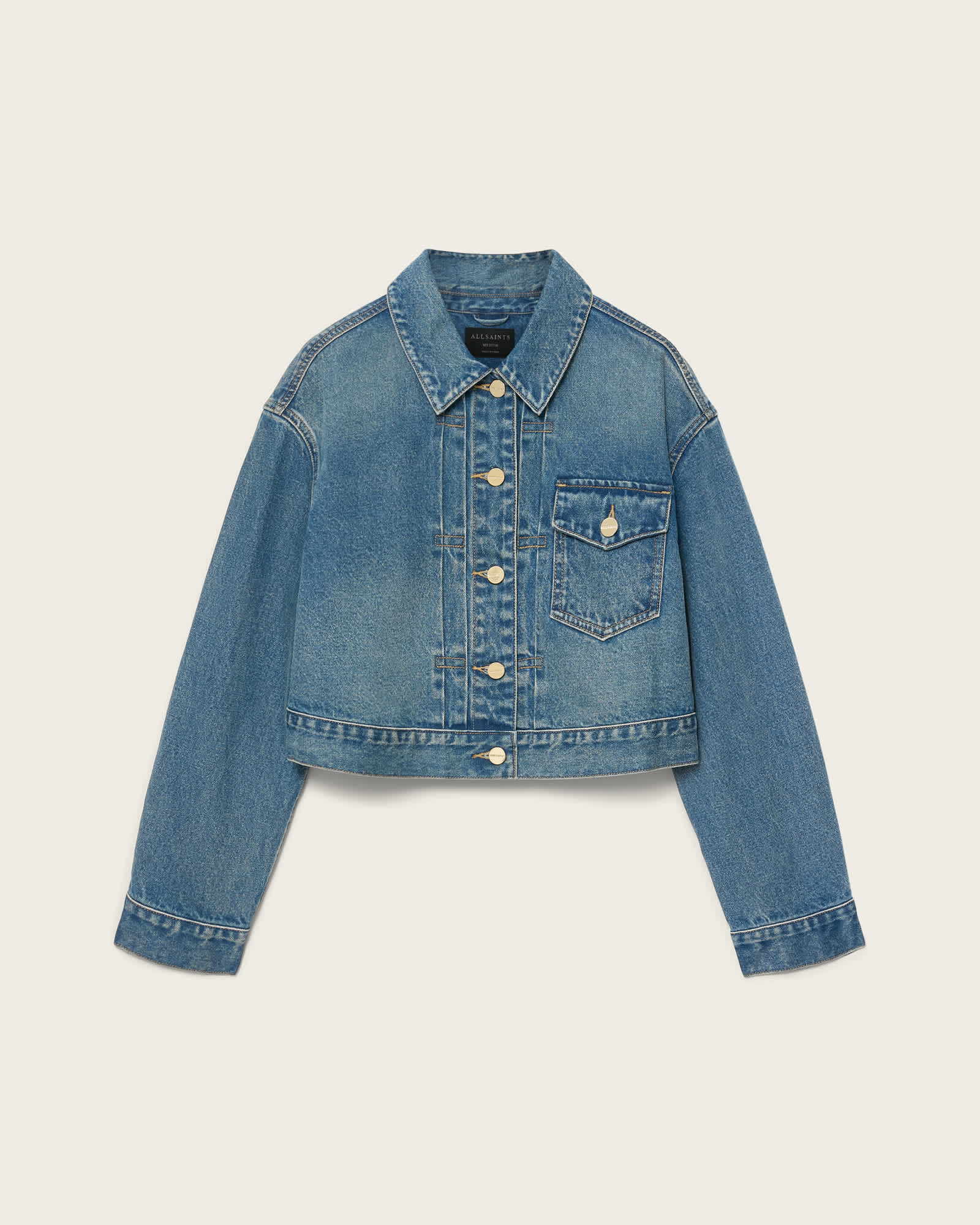 Blink Cropped Denim Jacket TINTED INDIGO | ALLSAINTS US