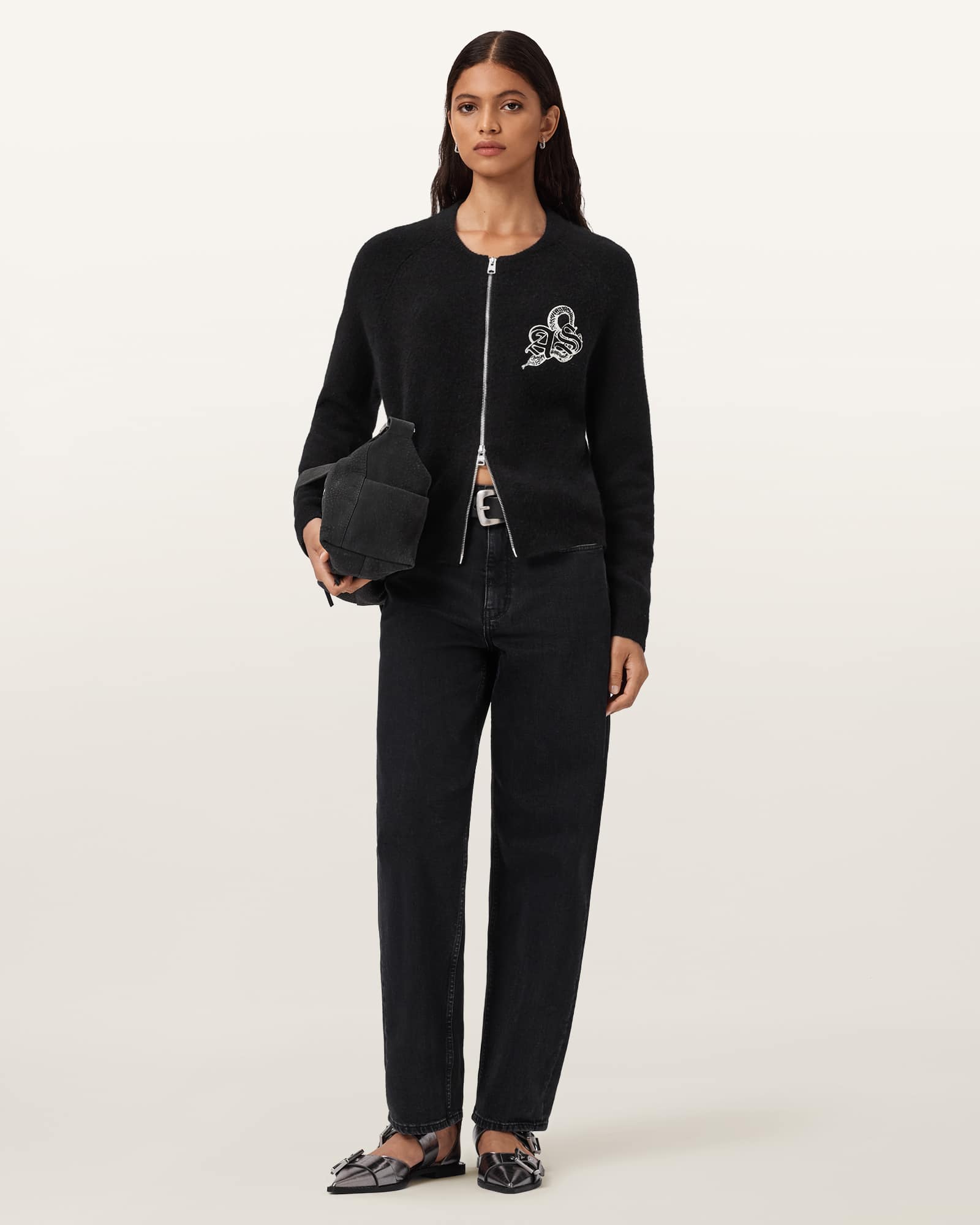 Jaqueline AllSaints Bomber Black | ALLSAINTS US