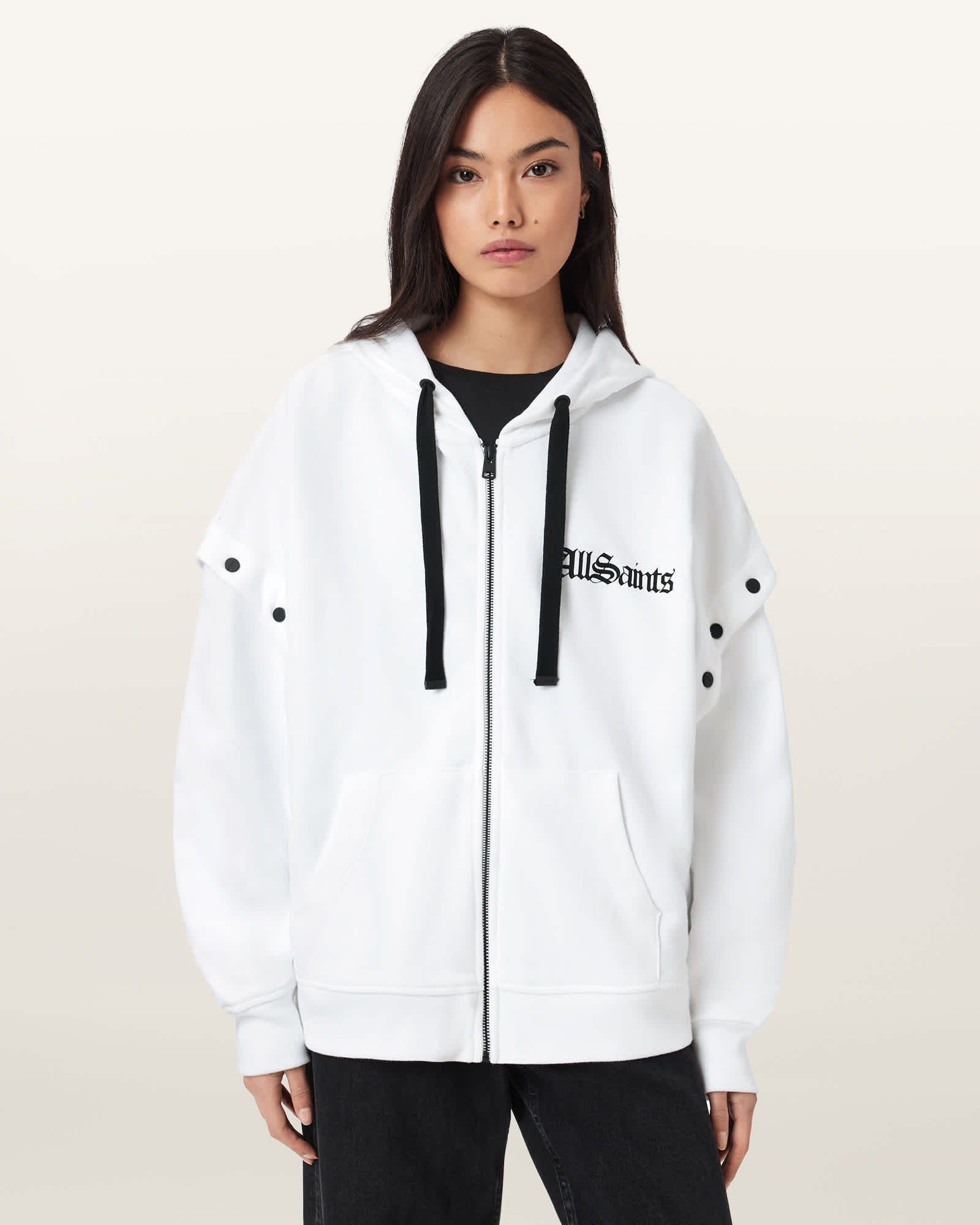 Gig Amphia Oversized Hoodie Optic White | ALLSAINTS US