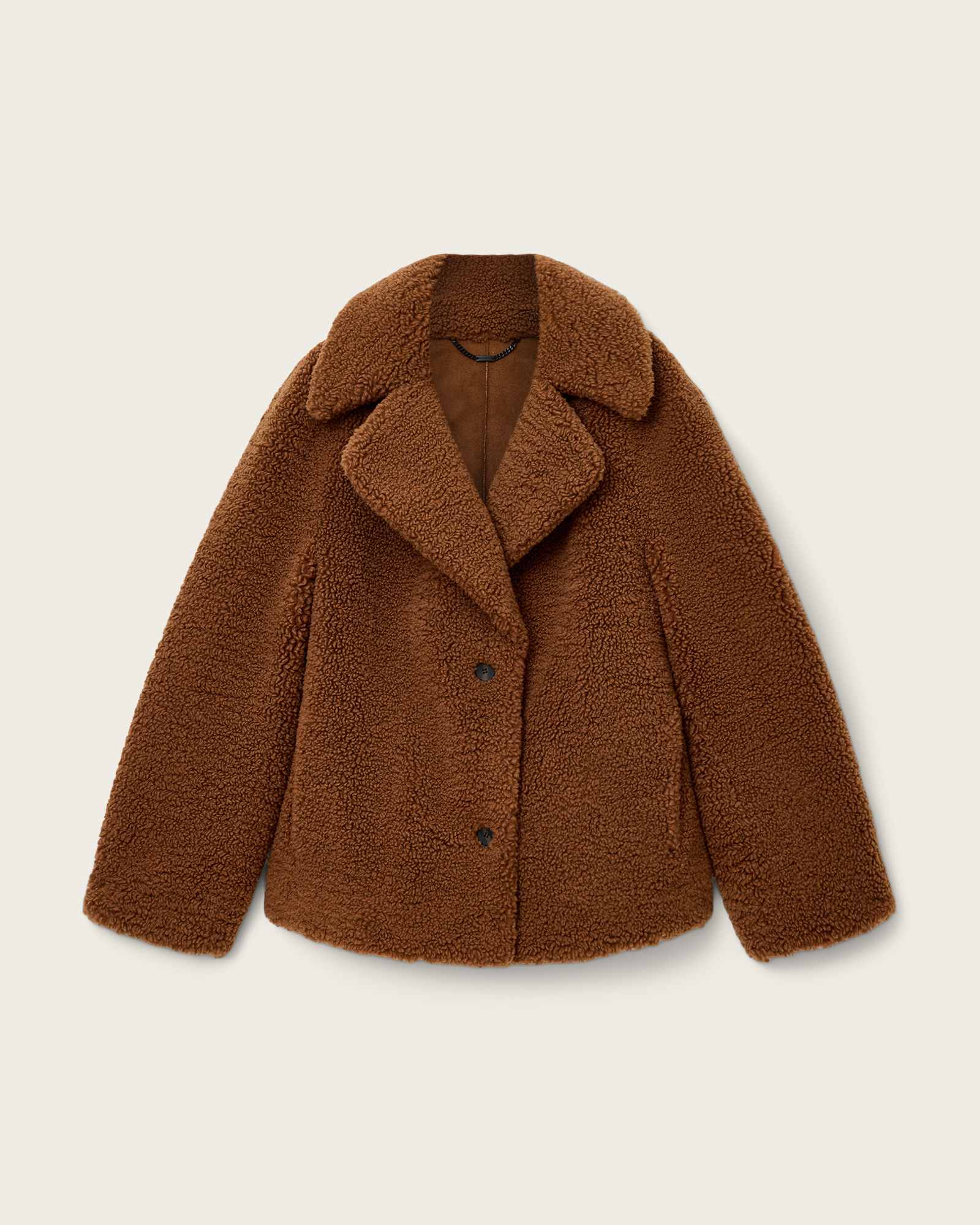 Eddie Faux Teddy Jacket COGNAC BROWN | ALLSAINTS US