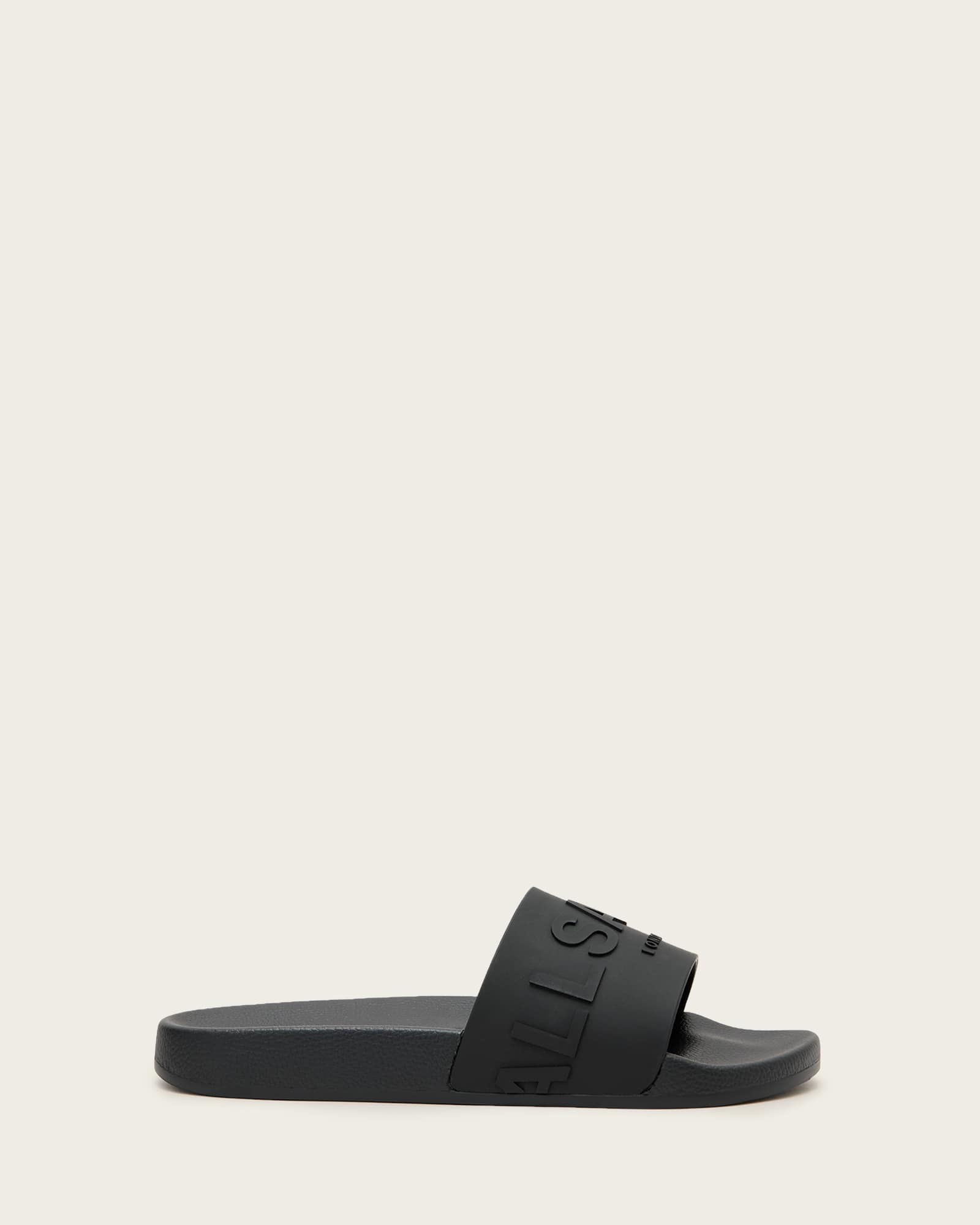 (取寄) オールセインツ レディース スライダー AllSaints women Biggy Slider Black Biggy Slip On Logo Sliders Black | ALLSAINTS Canada