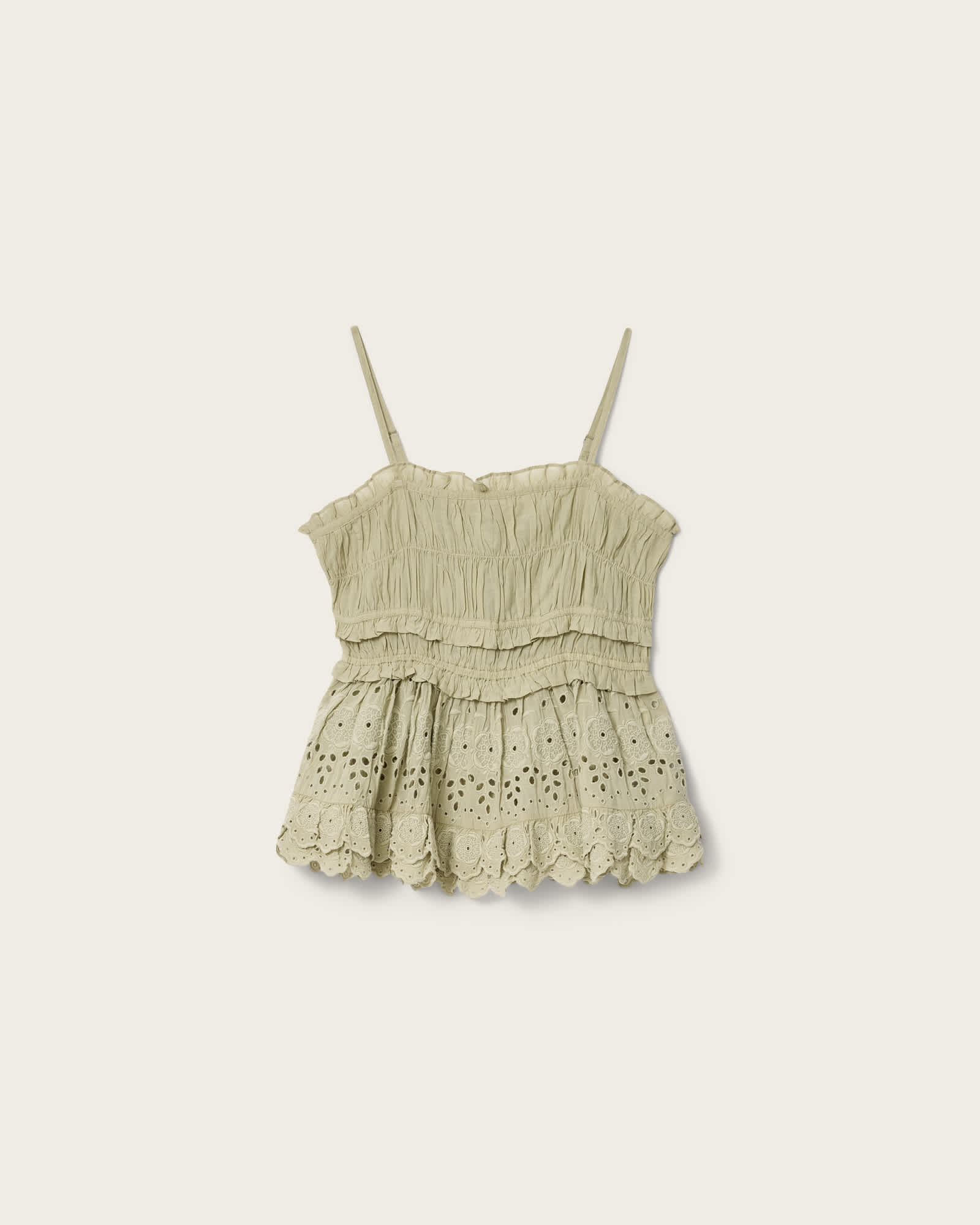 Camille Embroidered Lace Top HAZE GREEN | ALLSAINTS Canada