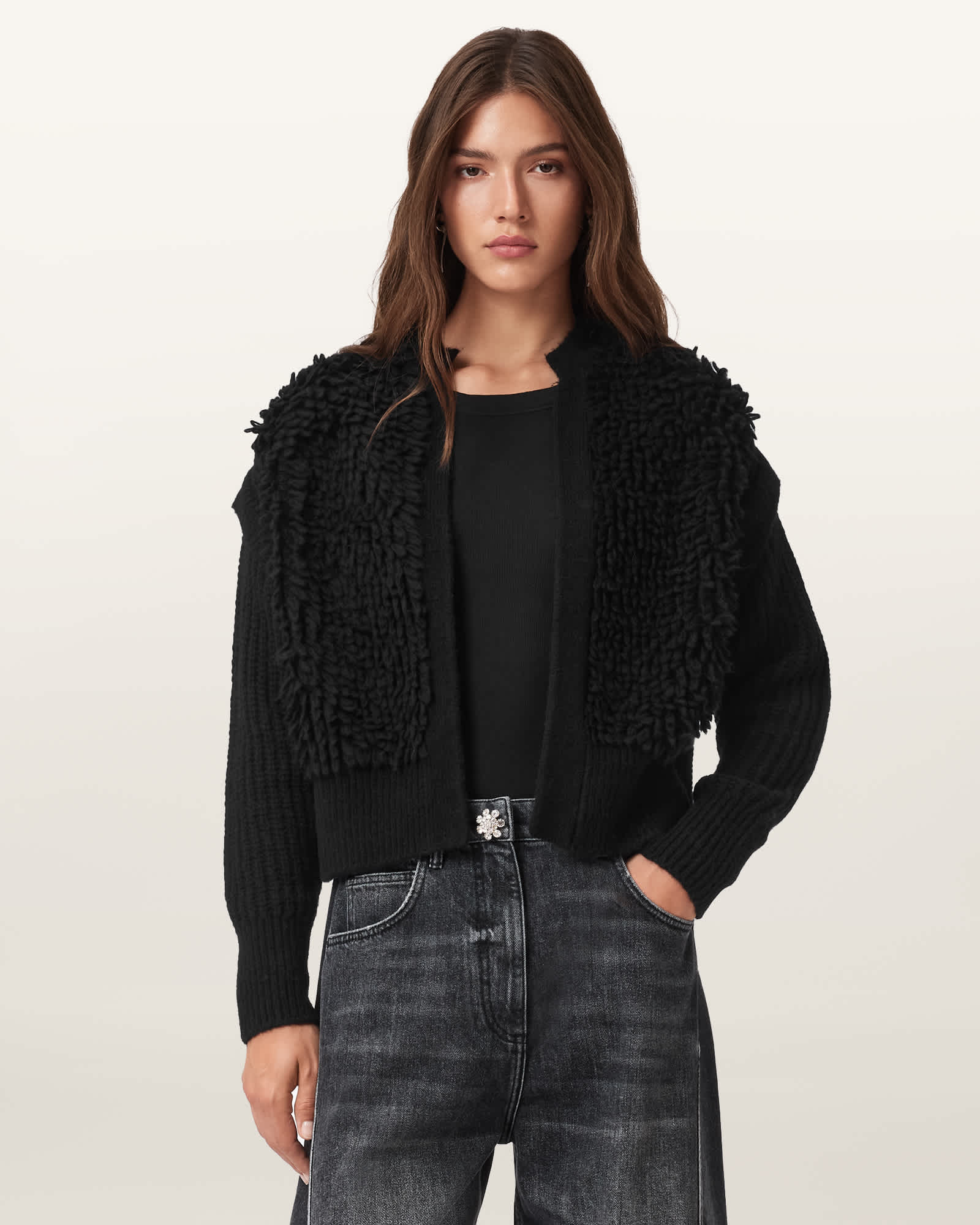 Elias Knitted Cardigan Black | ALLSAINTS FR