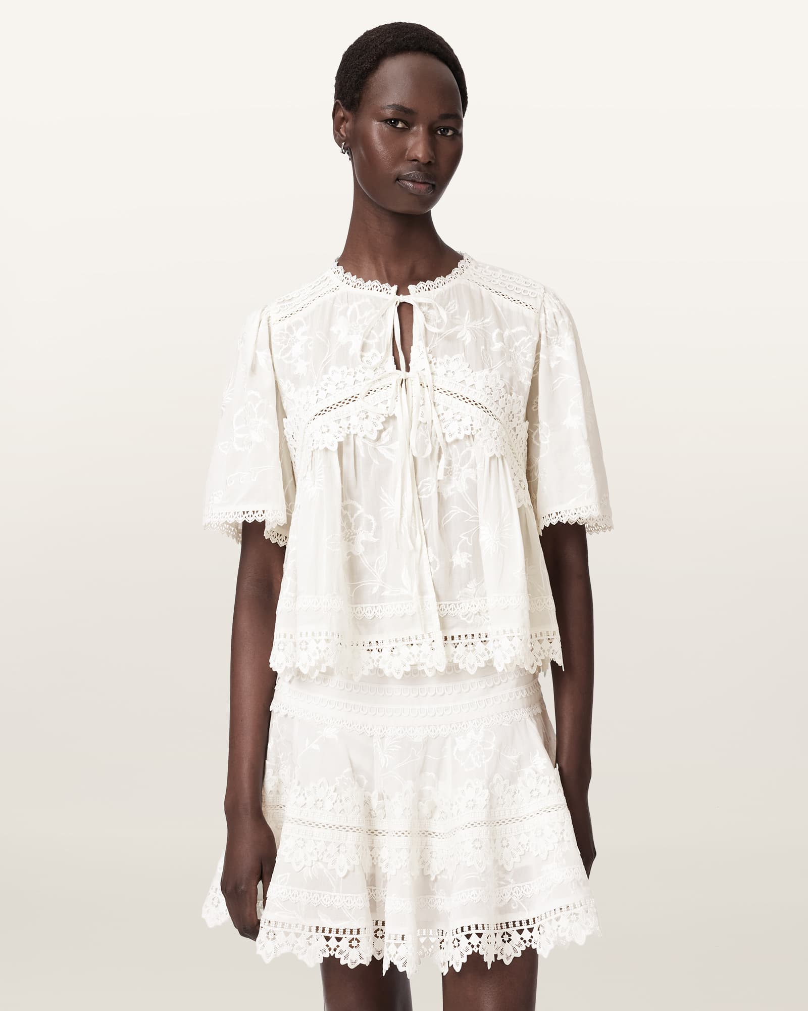 Lillith Embroidered Short Sleeve Top