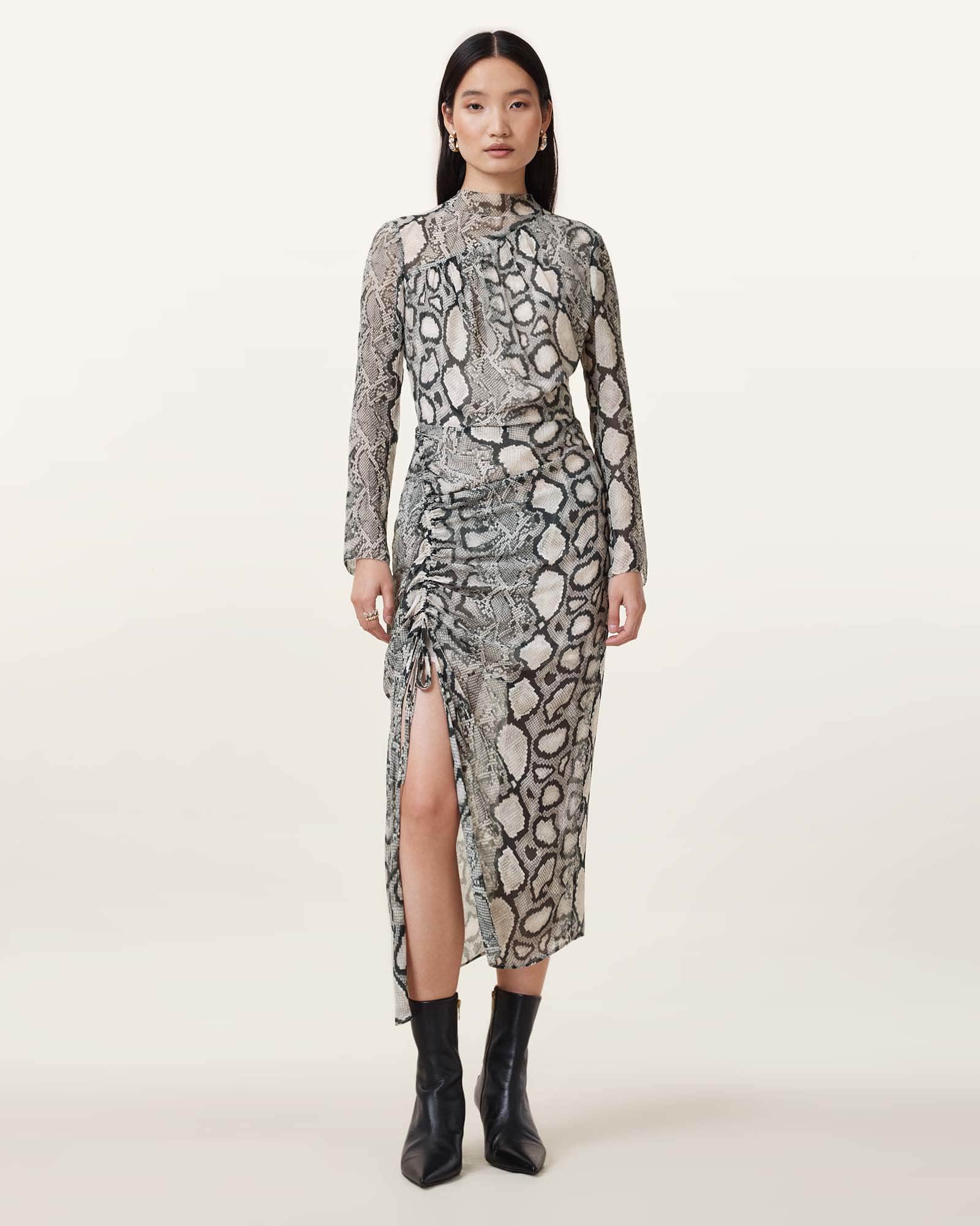 オールインワン・サロペット a Ferretti Grey Virgin Wool Midi Dress Alberta Ferretti Grey Virgin Wool Midi Dress | THE LIST