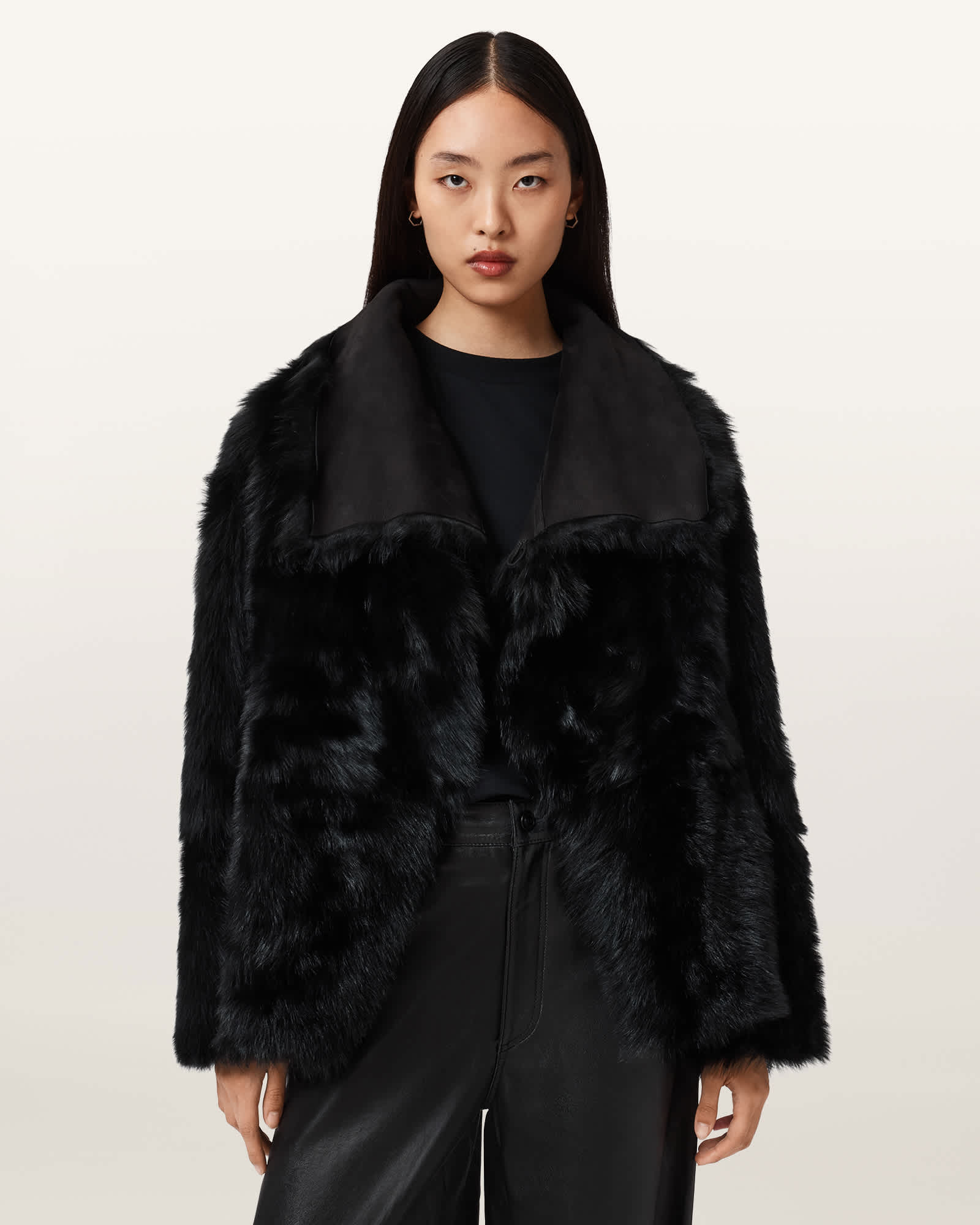 Wilton Reversible Shearling Jacket Black | ALLSAINTS US