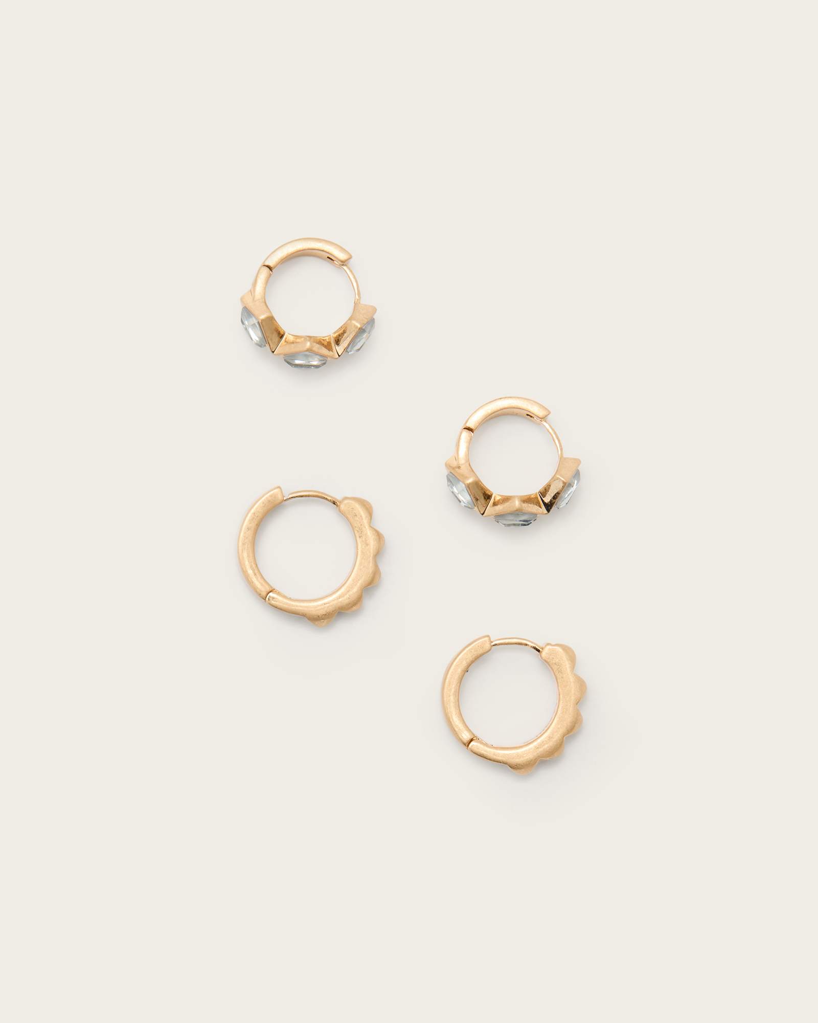 Elora Mixed Hoop Earring Set WARM BRASS ALLSAINTS
