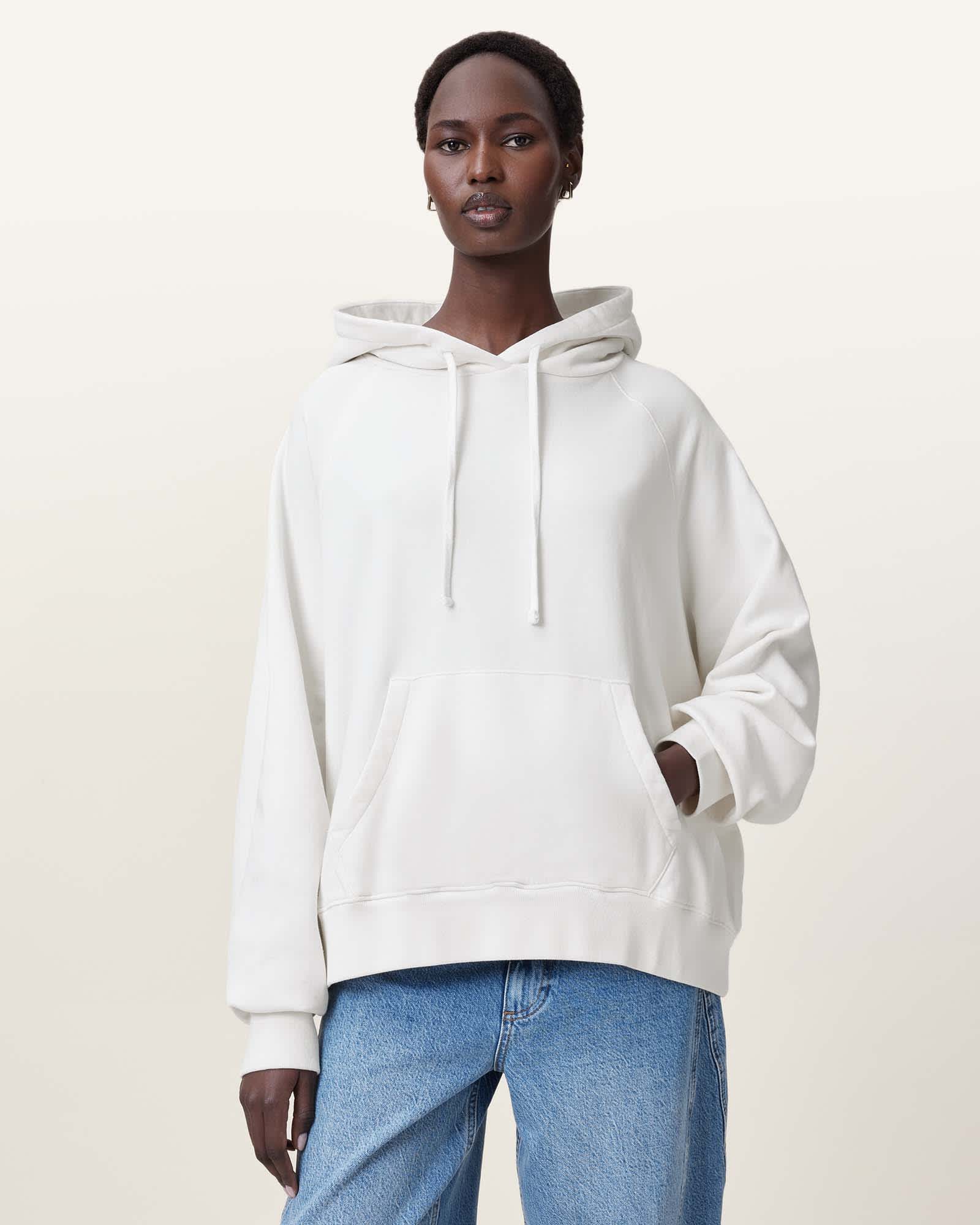 Fuse Talon Oversized Hoodie ASHEN WHITE | ALLSAINTS Fuse Talon Oversized Hoodie ASHEN WHITE | ALLSAINTS
