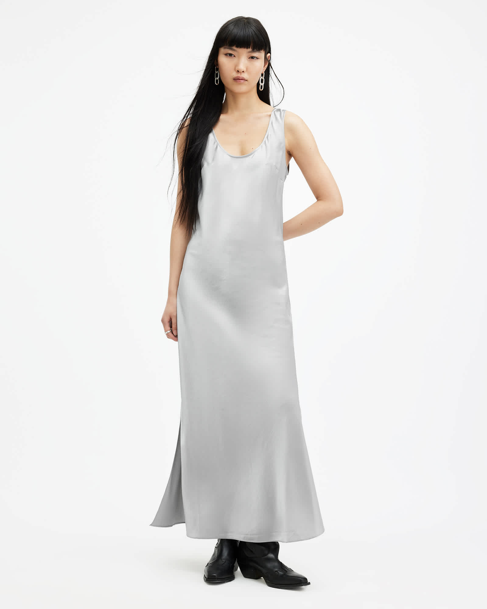 ワンピース SPORTMAX Woman Dress Silver 2512221031600 028 Women's Short dress in metallic cotton | Silver | Diesel