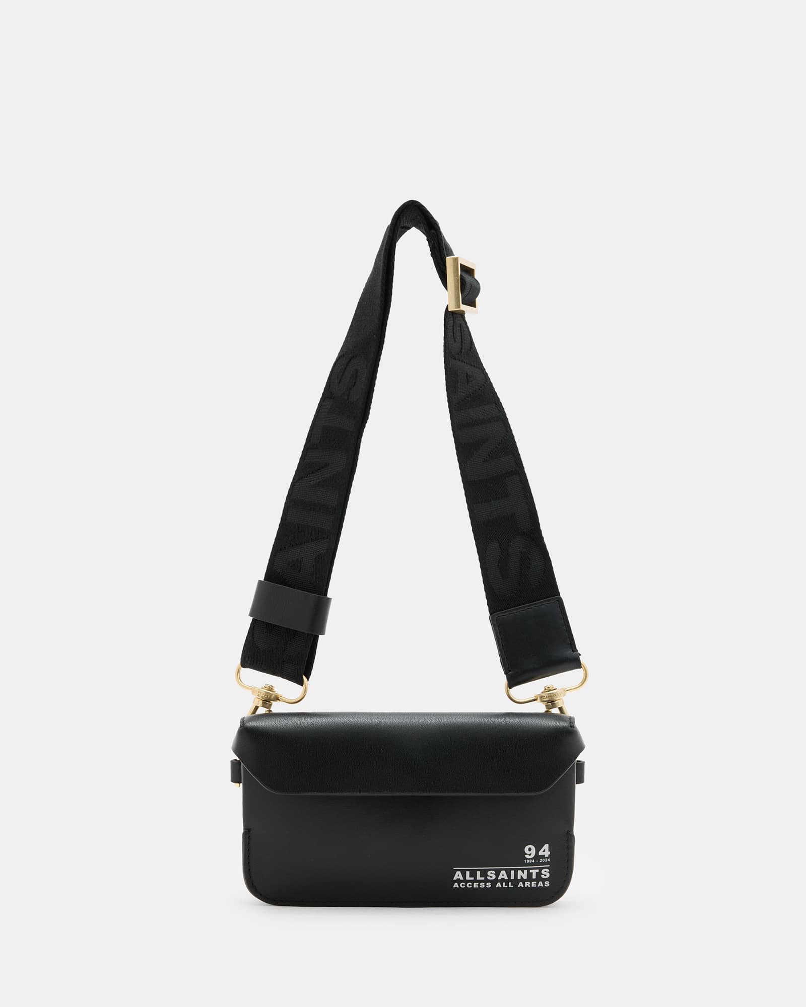 50% OFF 以上 - レディース福袋 Zoe US ALLSAINTS | Black Bag Crossbody Leather Logo Adjustable バッグ