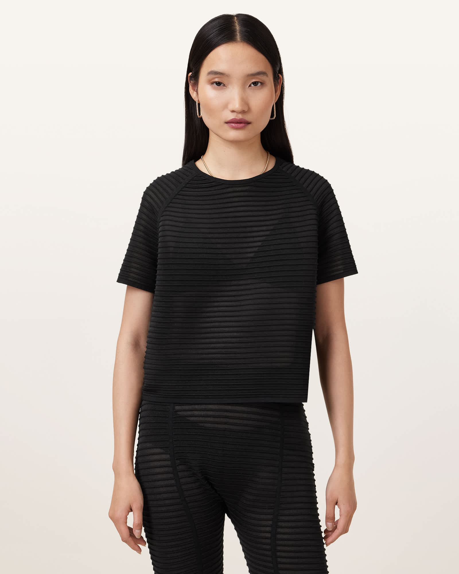 オールセインツ AllSaints Avri Tee レディース シャツ トップス Black Alice T-Shirt Black | ALLSAINTS