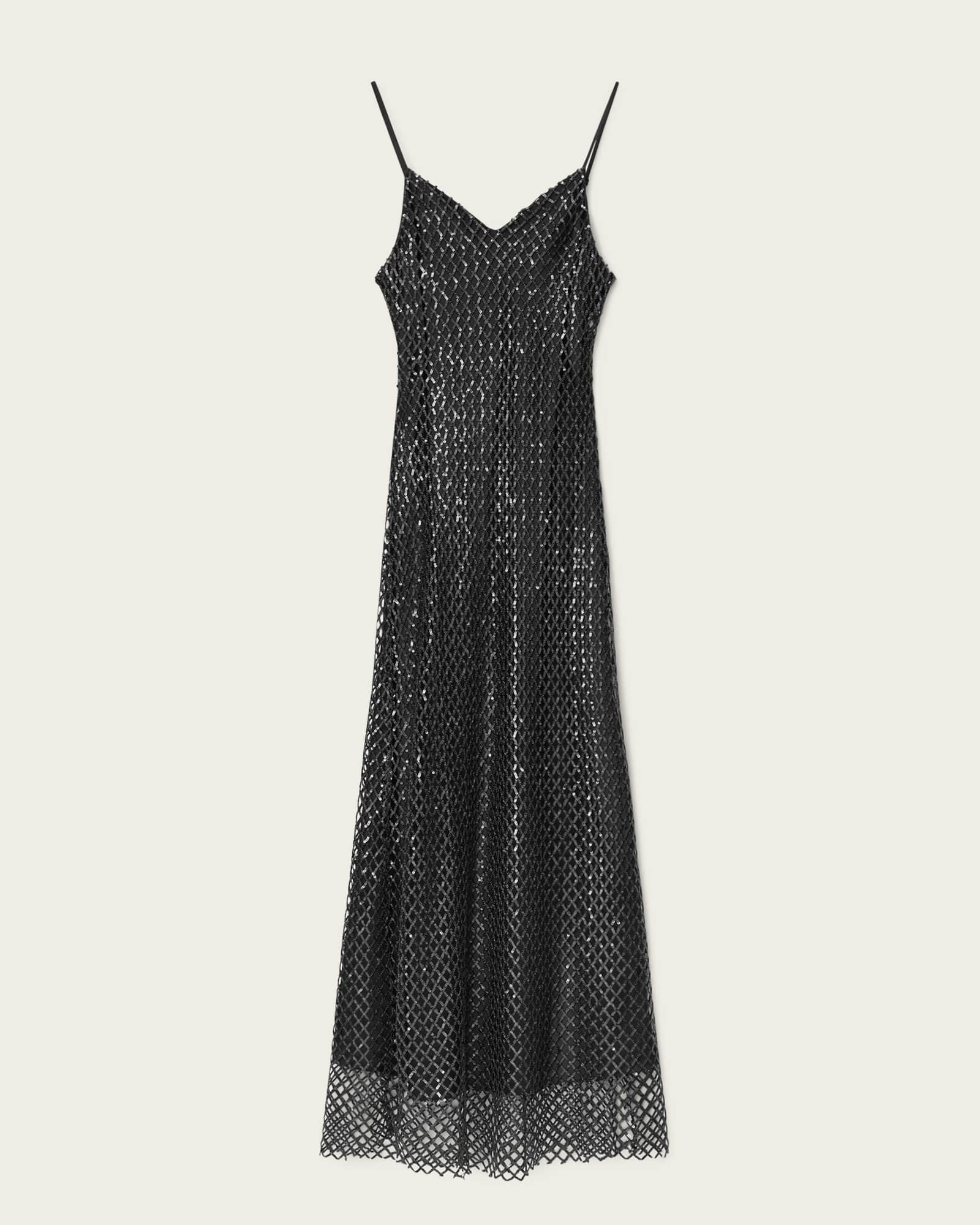 all saints black slip dress Chantelle Sequin Midi Meet our new statement scallop lace wedding dress BOZTAŞ BEBE Mermaid Long Wood Finish:Black Cerused Oak