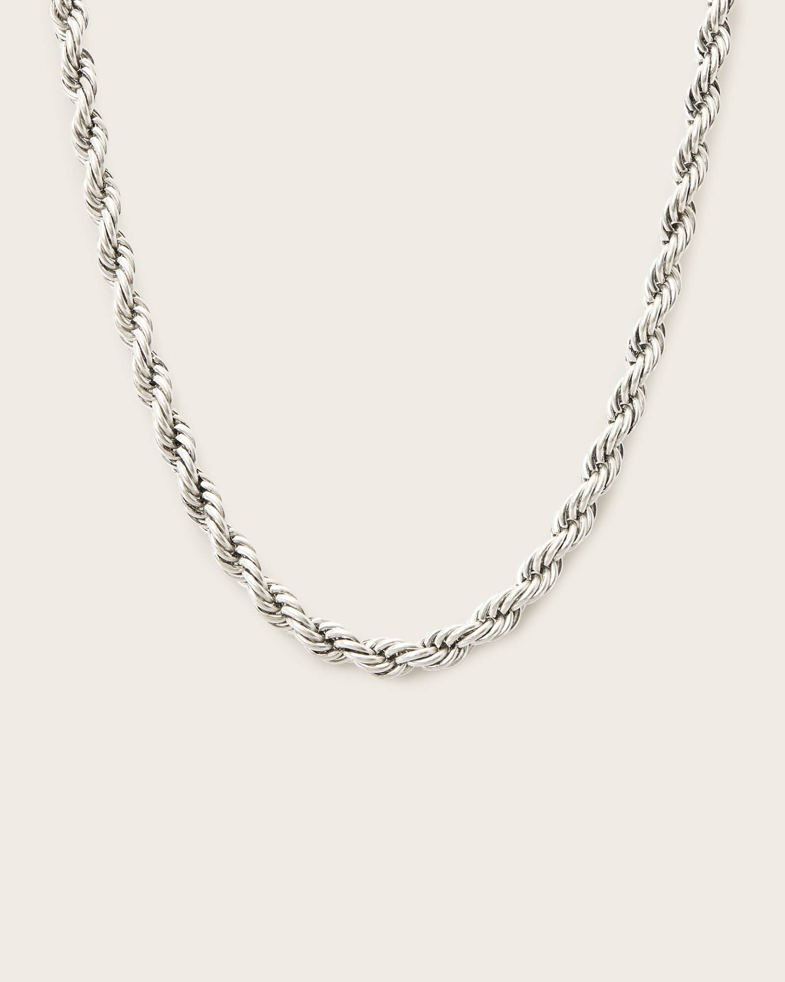 【桂】 Isla Large Twist Necklace WARM SILVER | ALLSAINTS