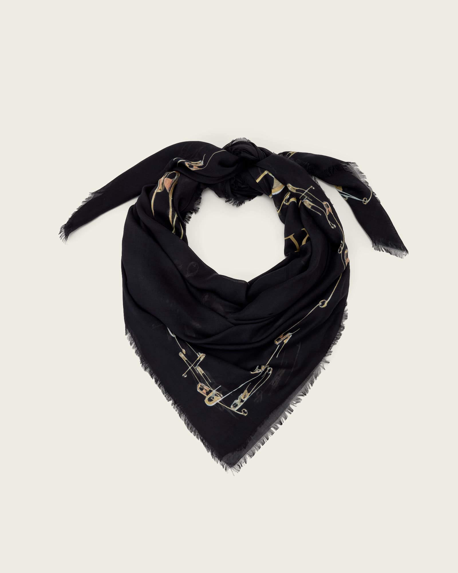 Cora Pin Scarf Black | ALLSAINTS