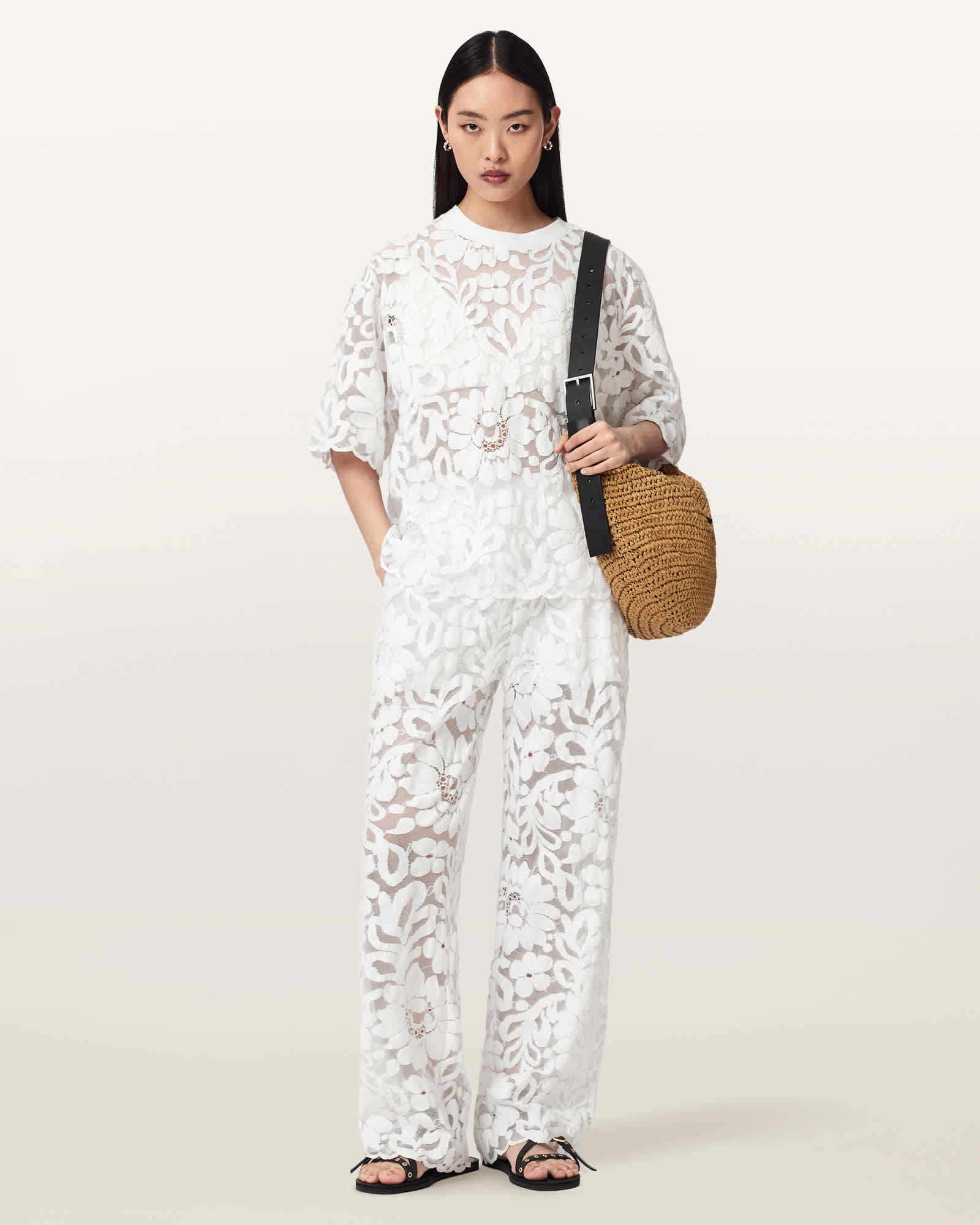 Amelie Straight Leg Lace Pants