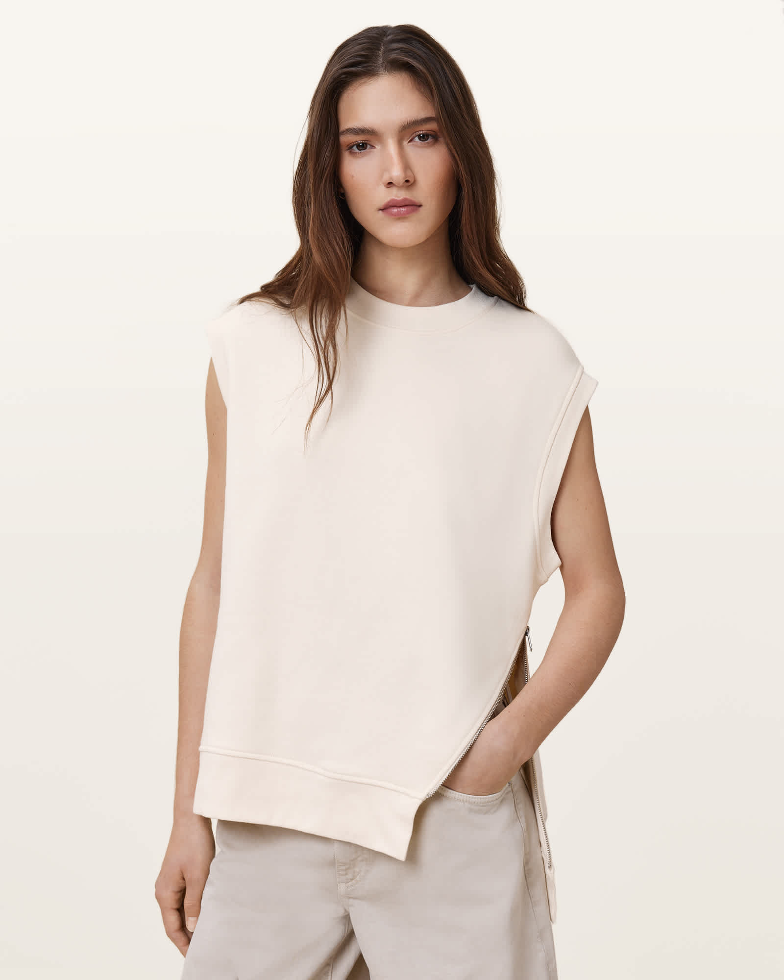 Nila Relaxed Fit Tank Top TOFU WHITE | ALLSAINTS US Nila Relaxed Fit Tank Top TOFU WHITE | ALLSAINTS US