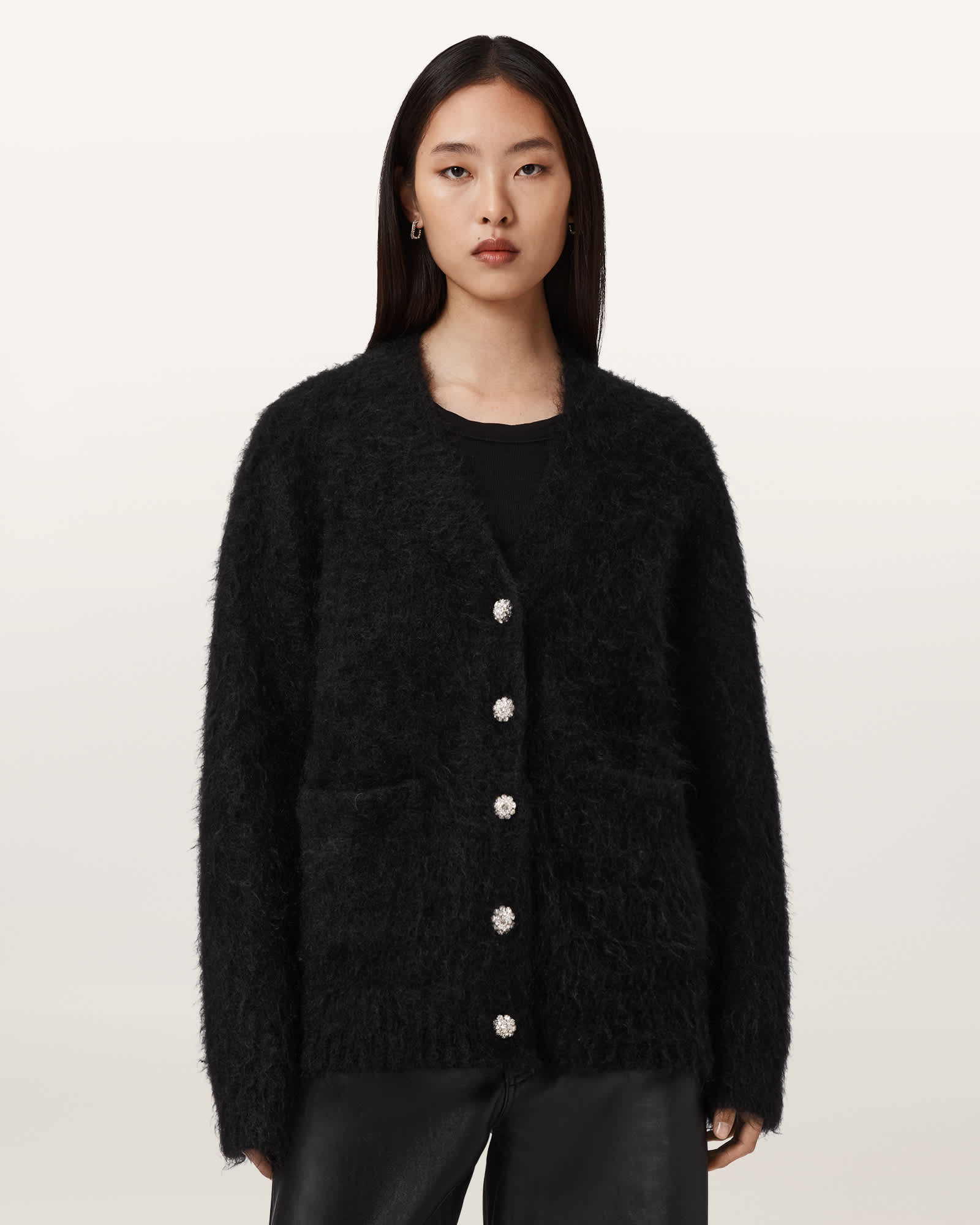Rubi Embellished Cardigan Black | ALLSAINTS US
