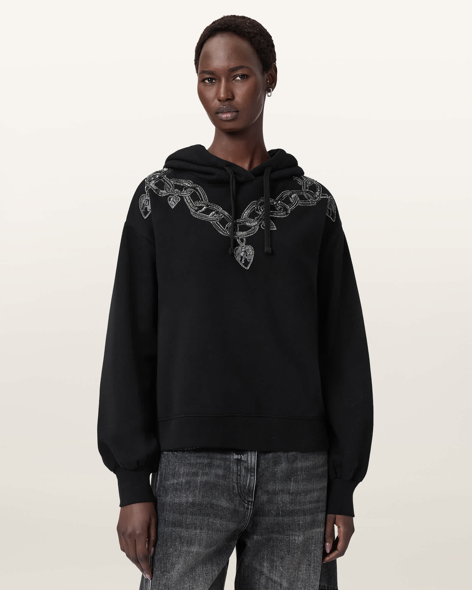 reidan_collage　0717★★★0805 Drip Rihan Oversized Hoodie Black | ALLSAINTS