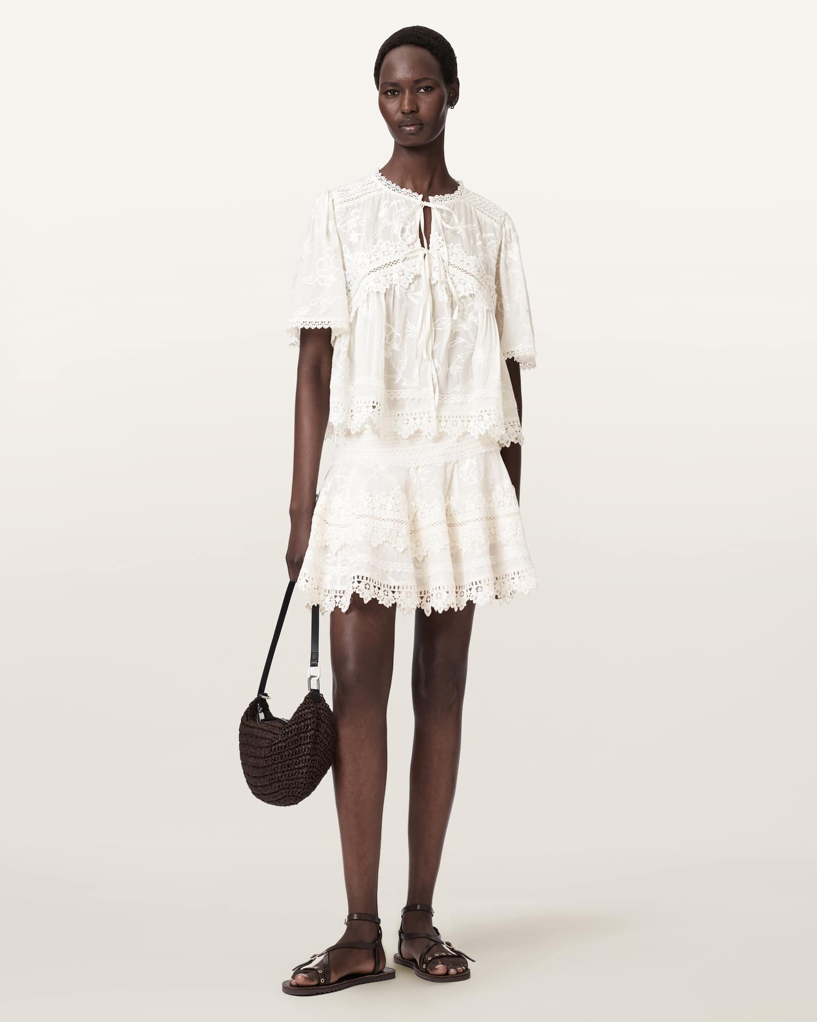 Lillith Embroidered Mini Skirt