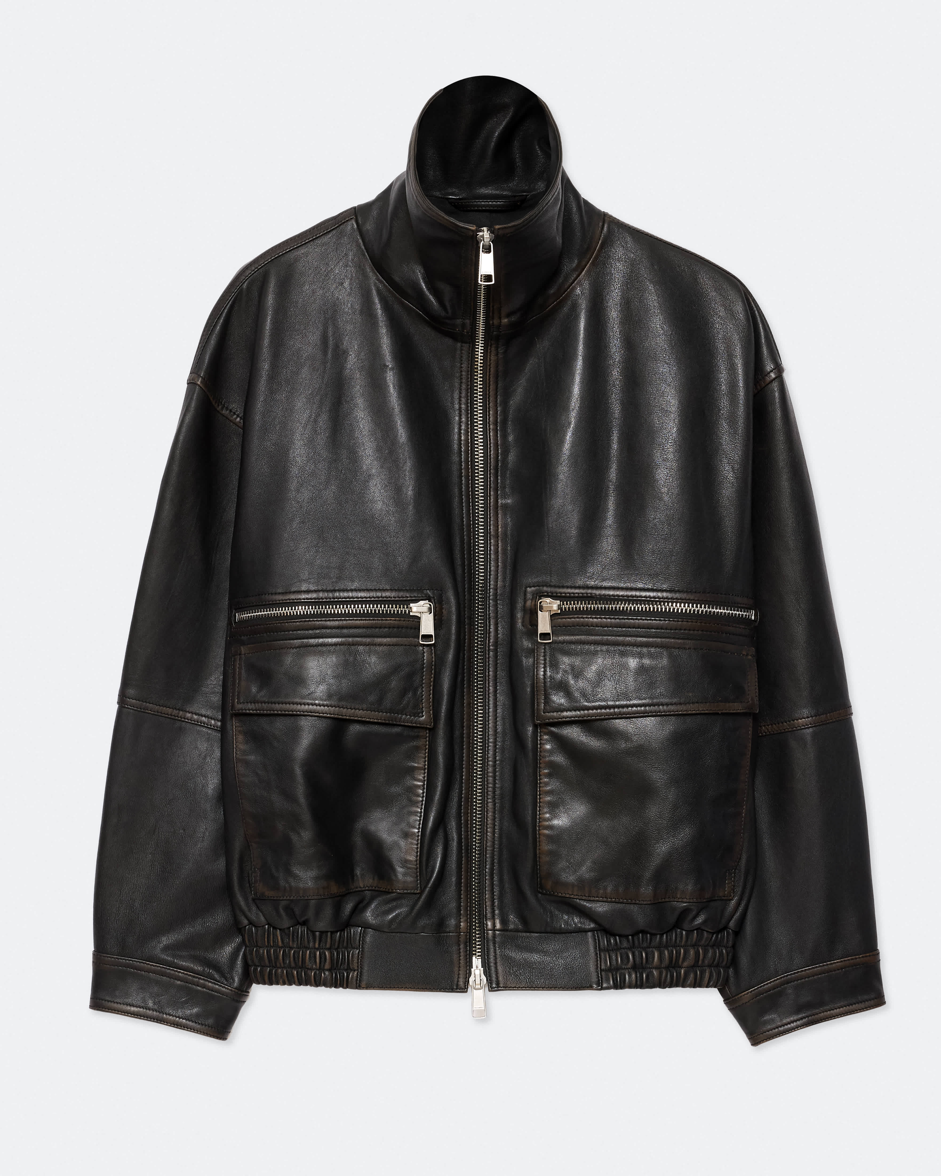 Elisa Leather Bomber Jacket BLACK WALNUT BROWN | ALLSAINTS Canada