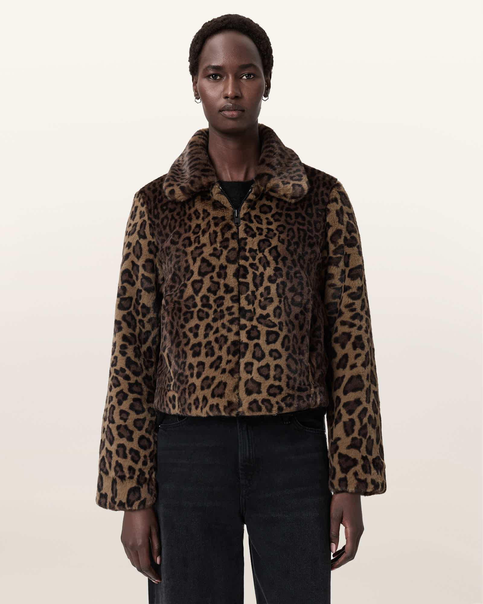 Saye Faux Fur Jacket LEOPARD BROWN | ALLSAINTS Canada