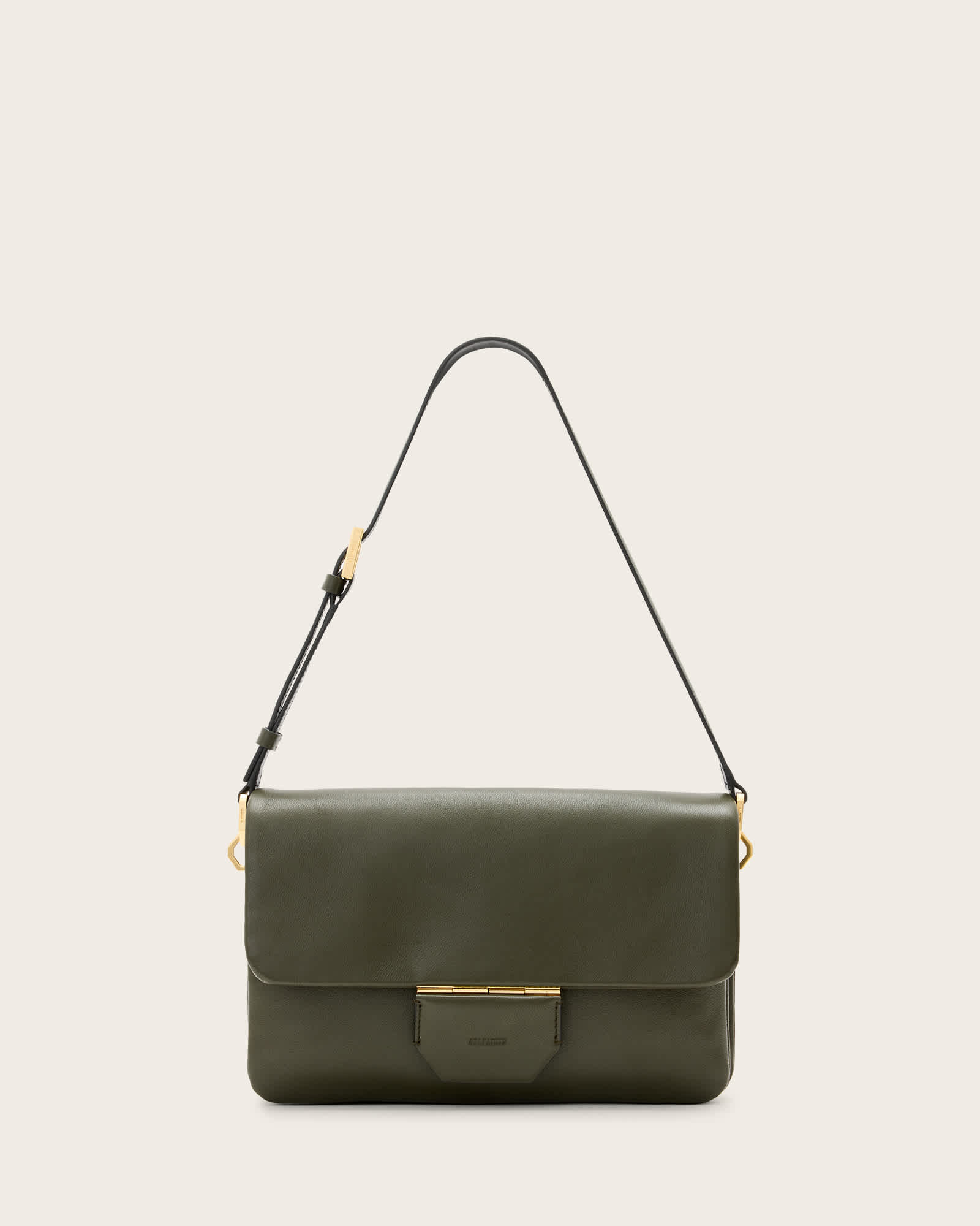 Ondine Leather Shoulder Bag Military Green | ALLSAINTS