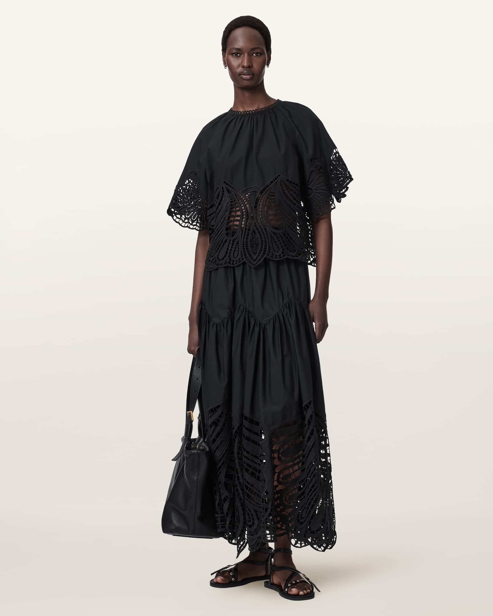 Femi Tiered Cotton Maxi Skirt