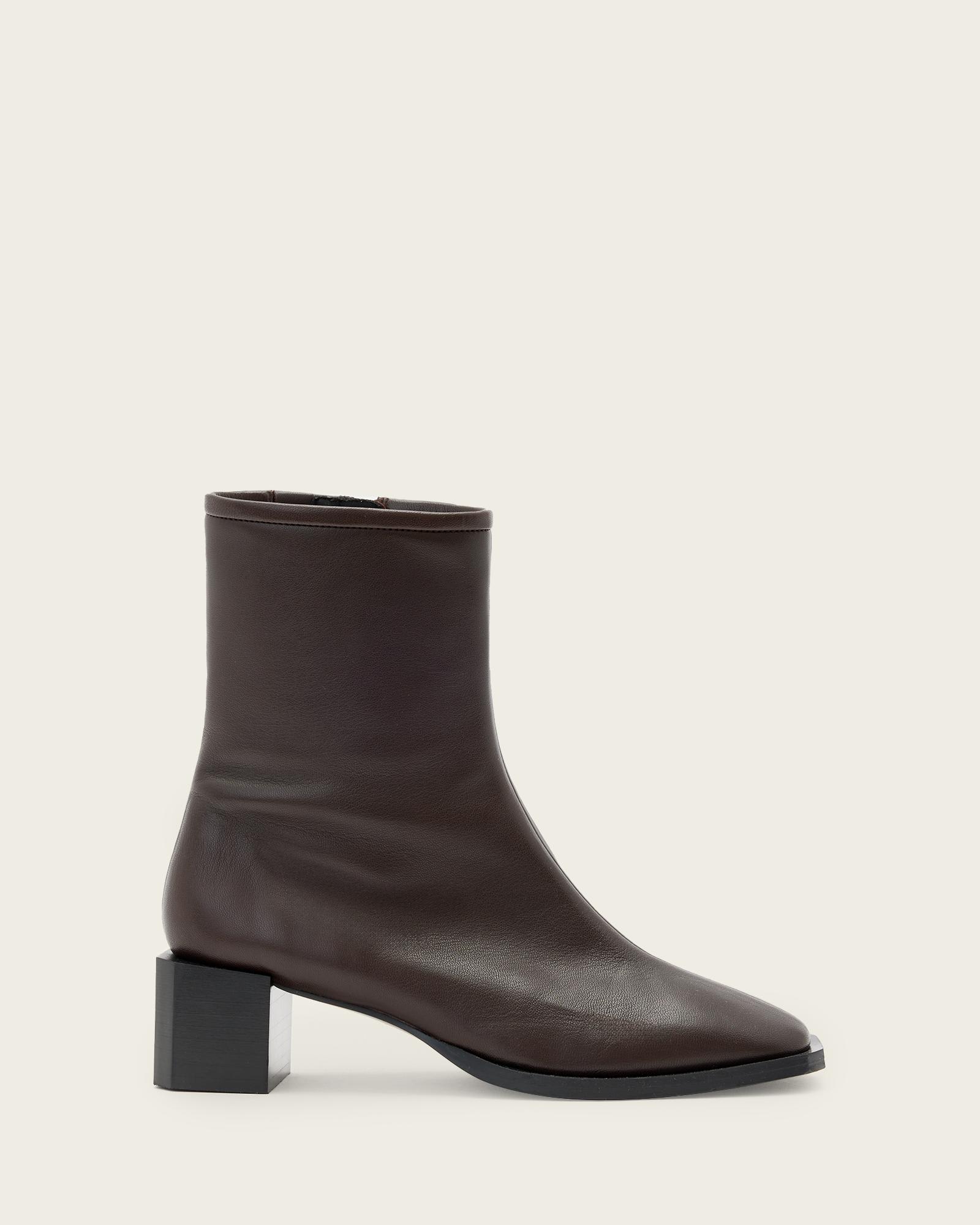 Avril Leather Ankle Boots Brown | ALLSAINTS US